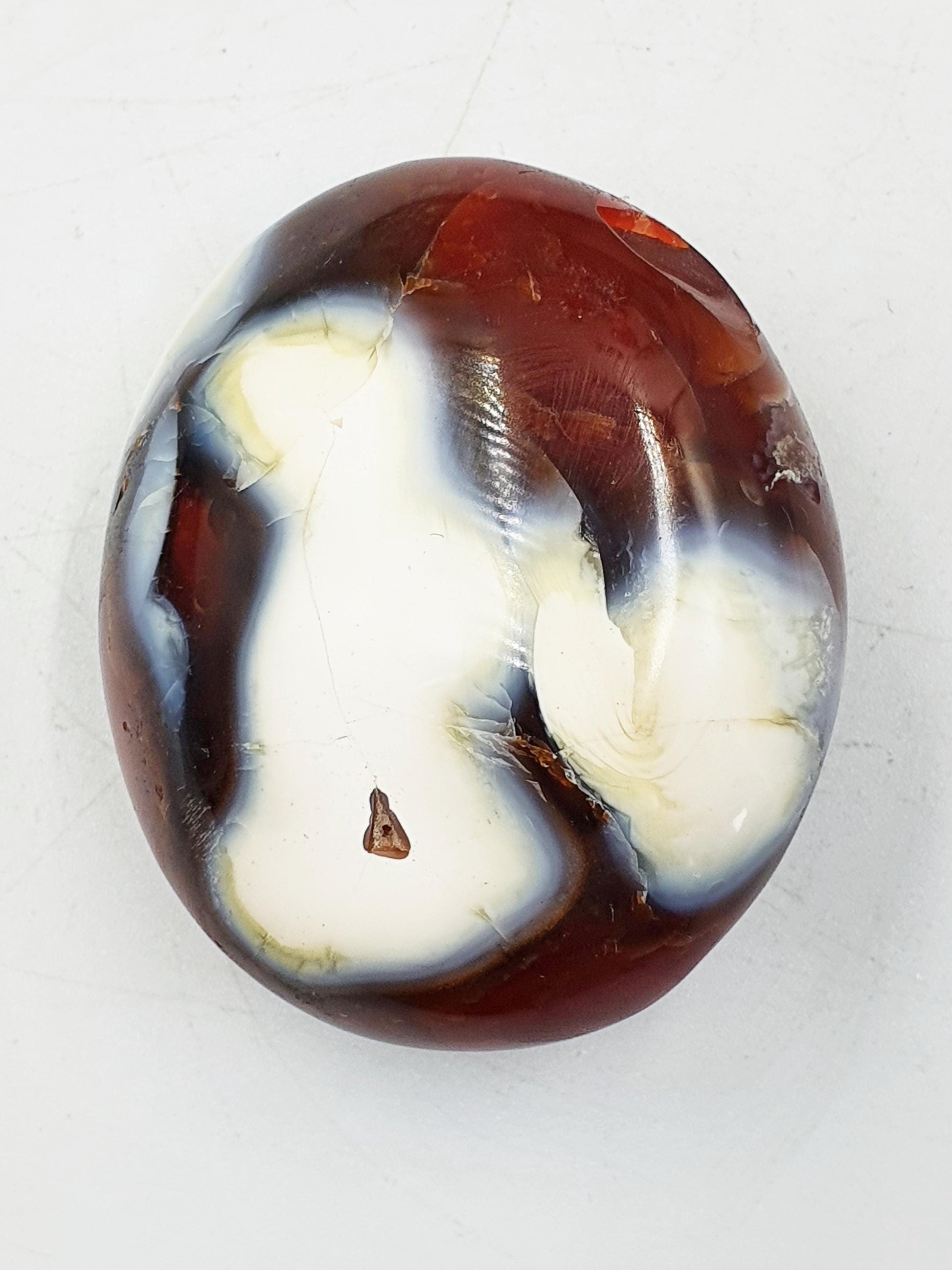 Beautiful Unique Carnelian Palm / Carnelian Palm Stone / Carnelian Pocket Stone / Meditation Palm / Reiki Crystal Palm - 110g