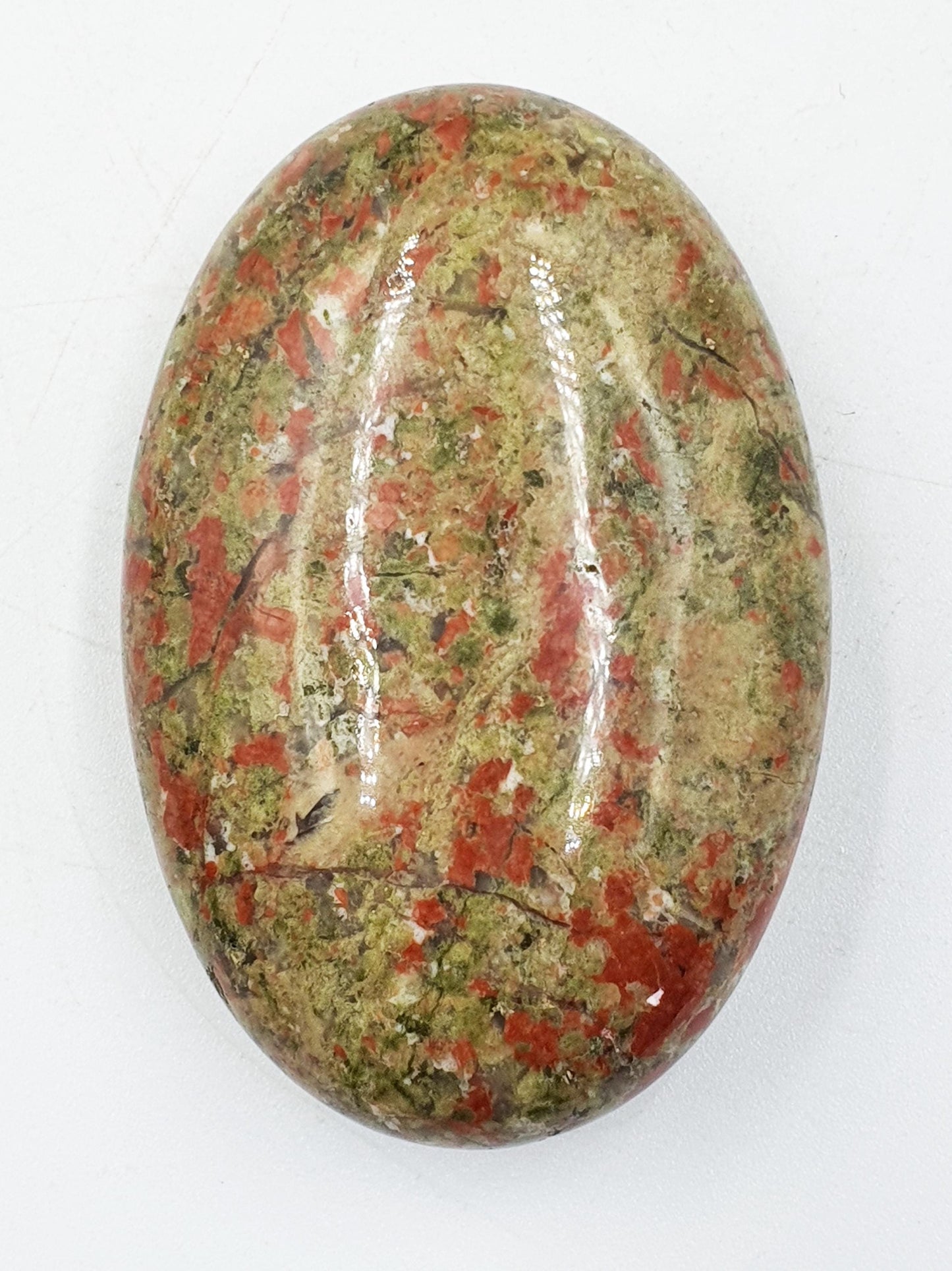 Unakite Palm / Unakite Palm Stone / Pocket Stone / Meditation Palm / Reiki Crystal Palm - 75g