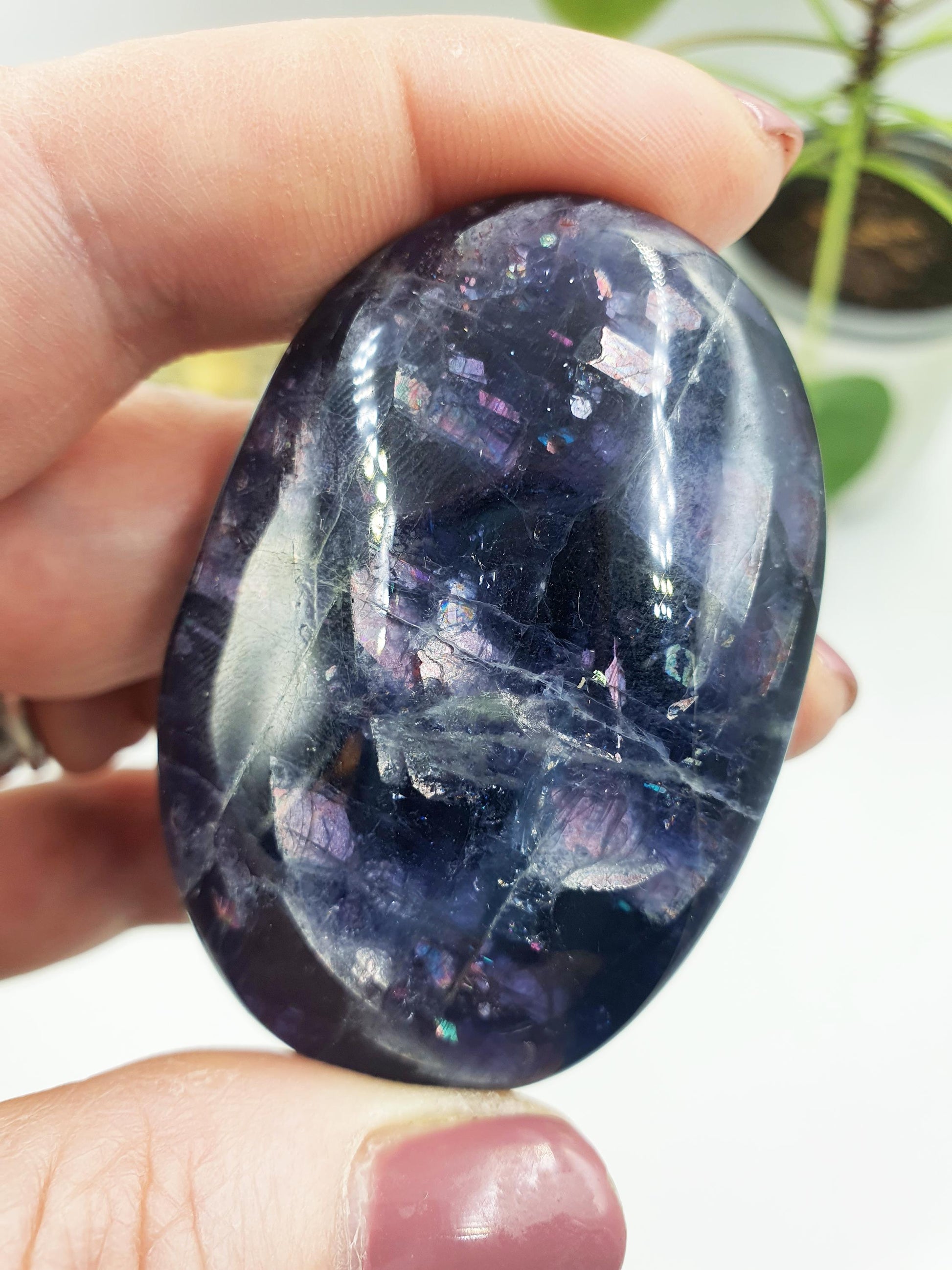 Stunning Flashy Sparkly Iolite Palm / Iolite Palm Stone / Rare Crystal Palm / Meditation Palm / Collectors Palm - 55g