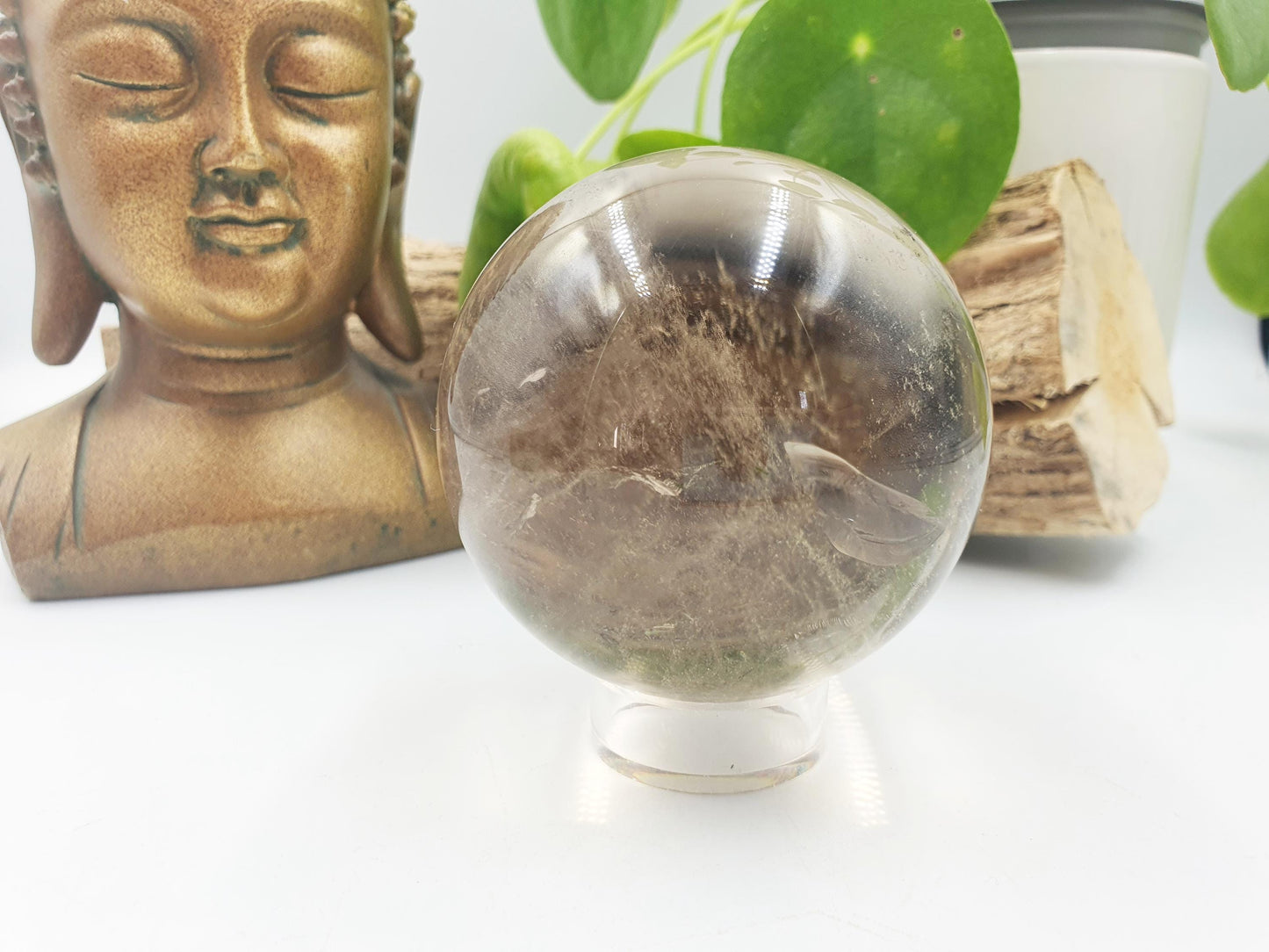 Stunning Light Smoky Quartz Sphere with dusting inclusions / Smoky Quartz Orb / Smoky Quartz Crystal Ball - 67.5mm