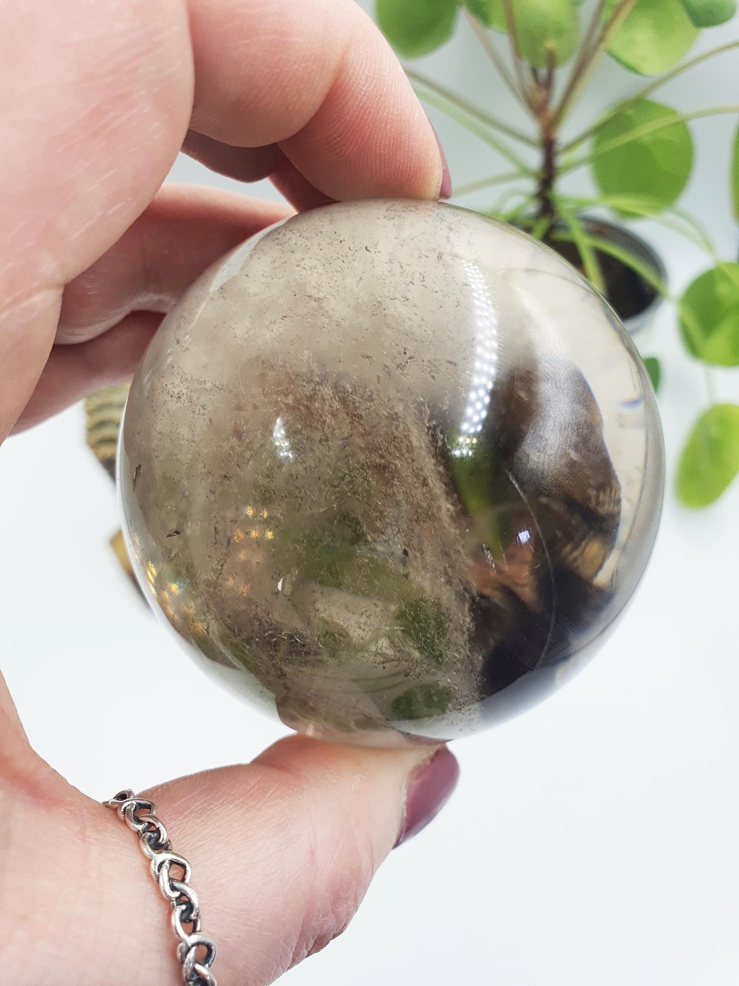 Stunning Light Smoky Quartz Sphere with dusting inclusions / Smoky Quartz Orb / Smoky Quartz Crystal Ball - 67.5mm