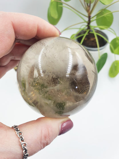 Stunning Light Smoky Quartz Sphere with dusting inclusions / Smoky Quartz Orb / Smoky Quartz Crystal Ball - 67.5mm