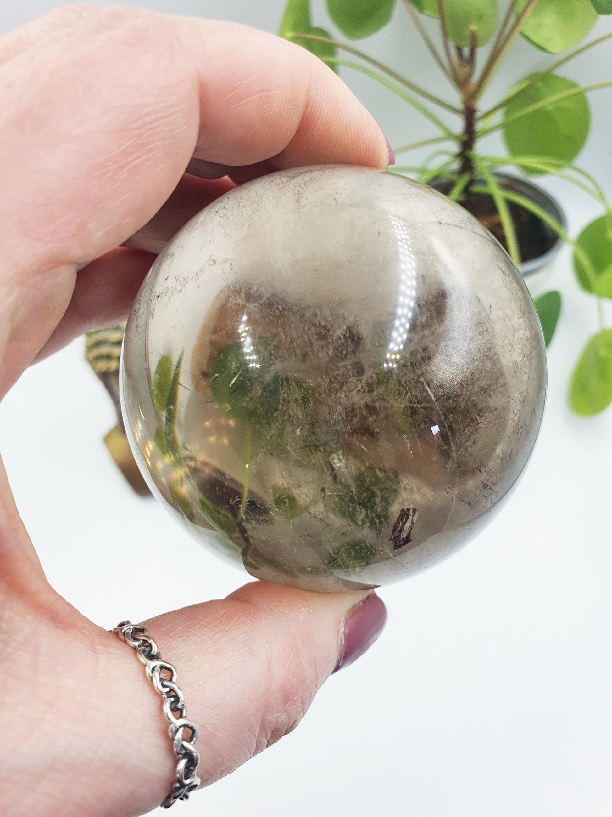 Stunning Light Smoky Quartz Sphere with dusting inclusions / Smoky Quartz Orb / Smoky Quartz Crystal Ball - 67.5mm