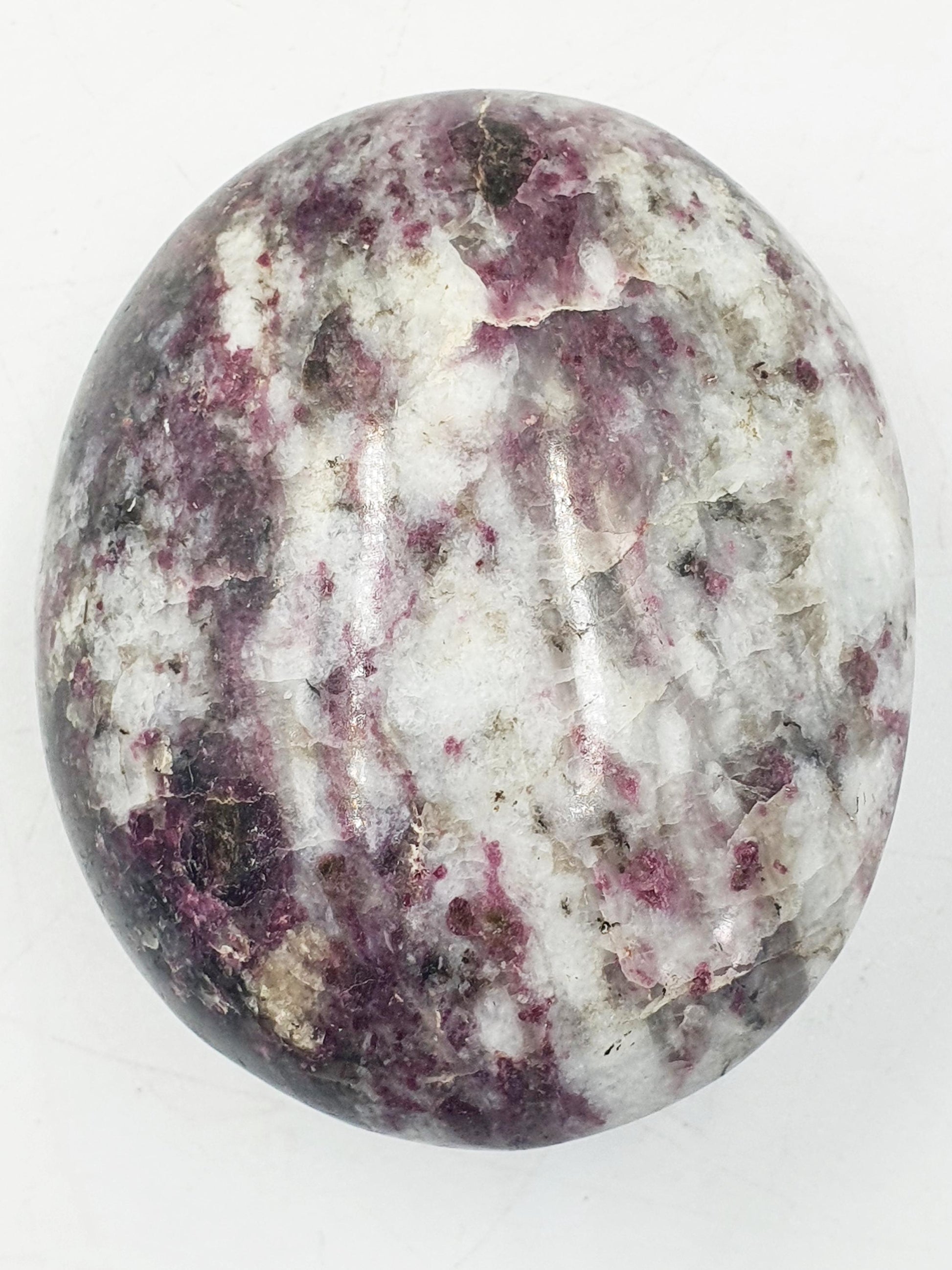 Large Plum Tourmaline Palm / Plum Blossom Tourmaline Palm Stone / Pocket Stone / Meditation Palm / Reiki Crystal Palm - 135g