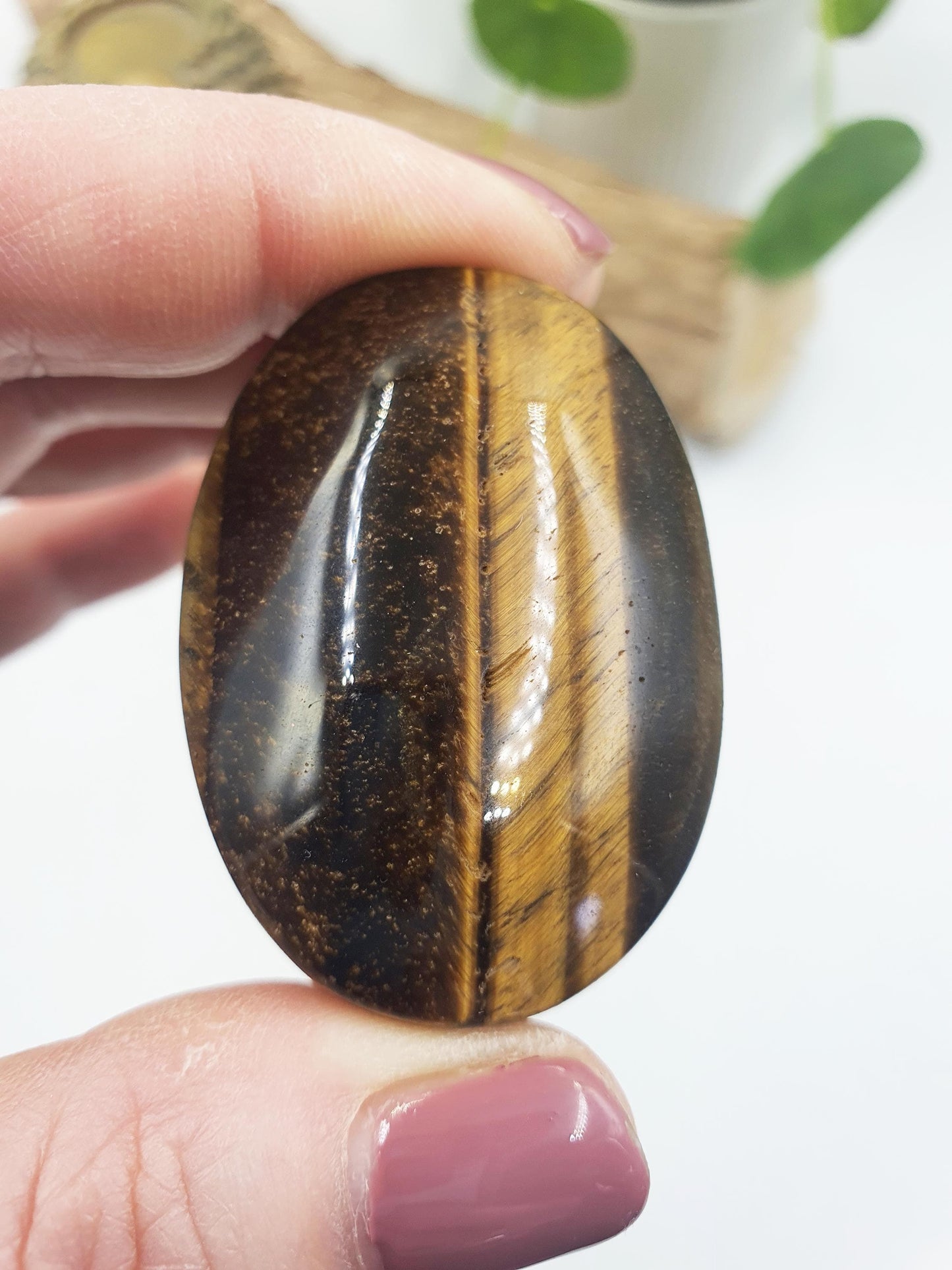 Flashy Yellow Tigers Eye Palm / Tiger's Eye Palm Stone / Pocket Crystal / Meditation Palm/ Reiki Crystal Palm - 50g