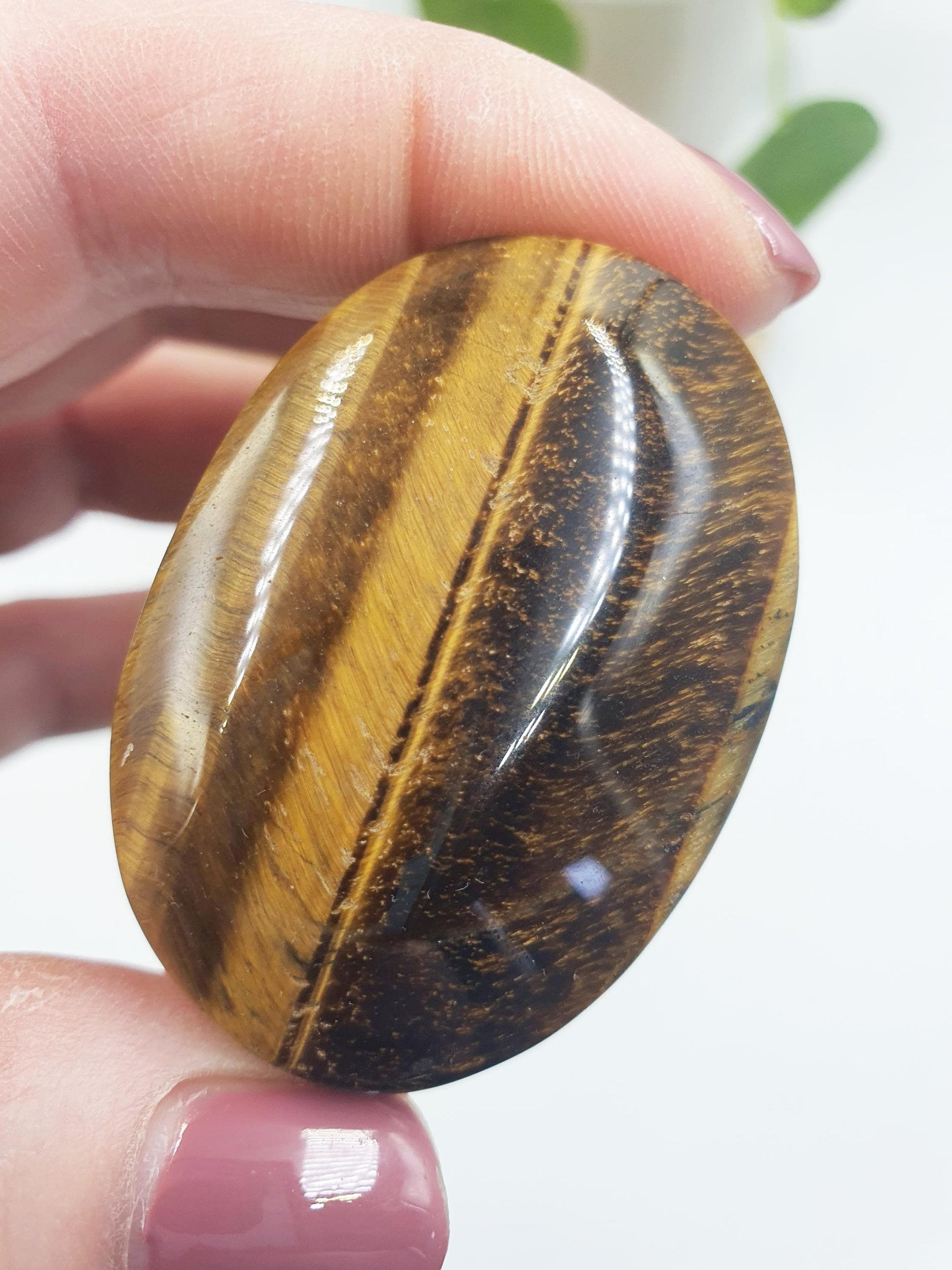 Flashy Yellow Tigers Eye Palm / Tiger's Eye Palm Stone / Pocket Crystal / Meditation Palm/ Reiki Crystal Palm - 50g