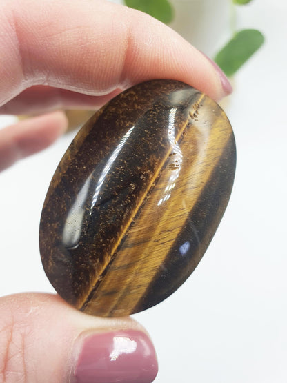 Flashy Yellow Tigers Eye Palm / Tiger's Eye Palm Stone / Pocket Crystal / Meditation Palm/ Reiki Crystal Palm - 50g