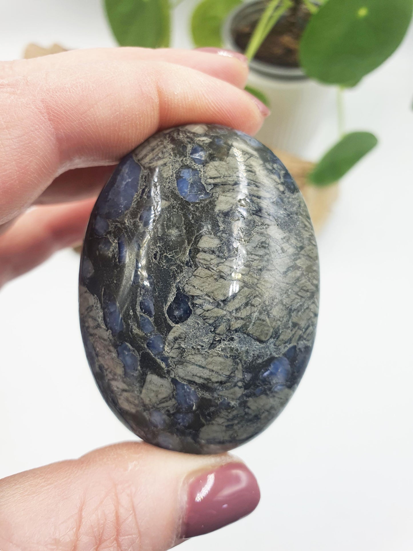 Que Sera (Llanite) Palm / Que Sera Palm Stone / Llanite Pocket Stone / Meditation Palm / Reiki Crystal - 100g