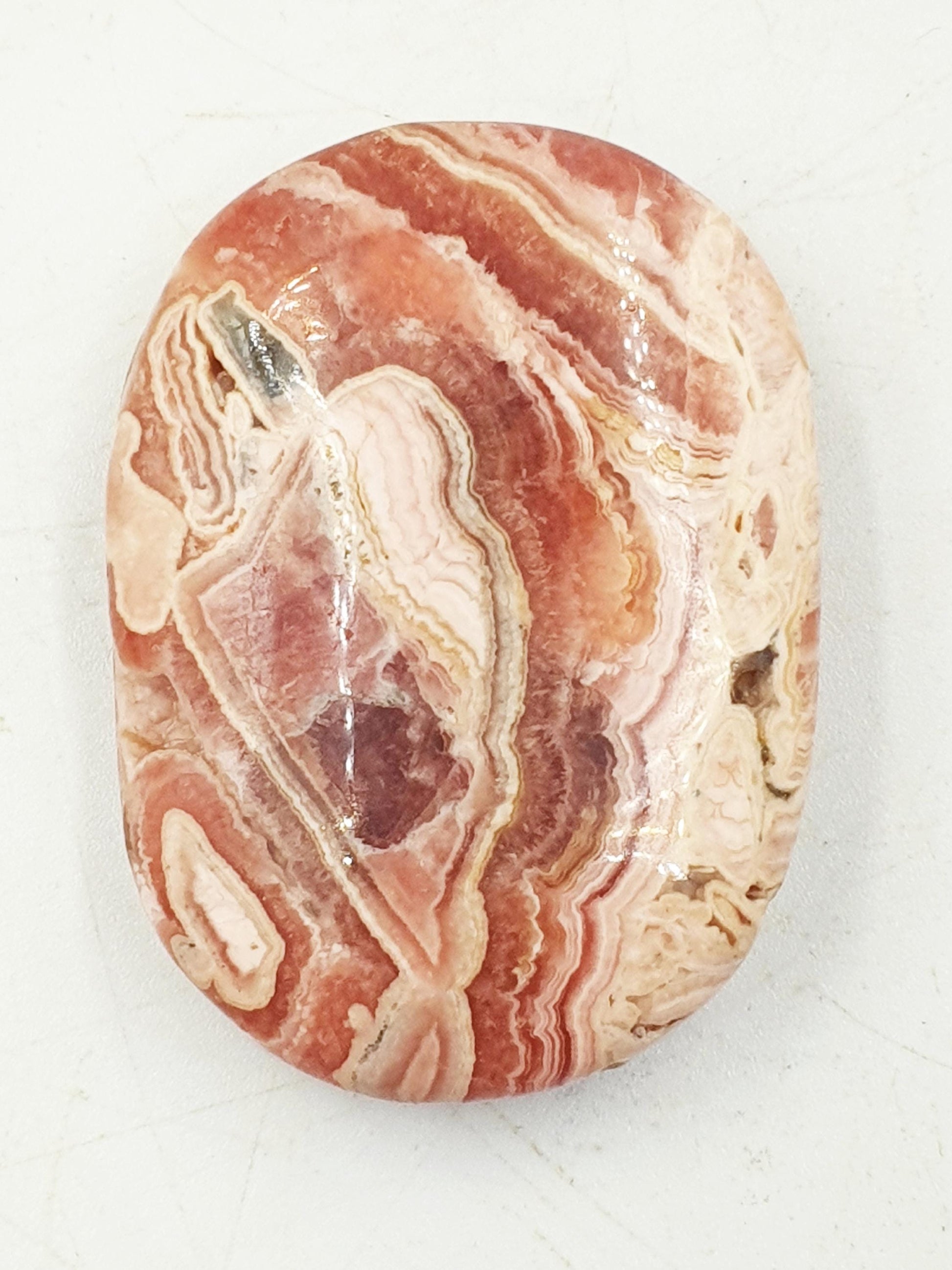 High Grade Rhodochrosite Palm / Rhodochrosite Palm Stone / Rhodochrosite Meditation Crystal / Reiki Crystal Palm - 45g