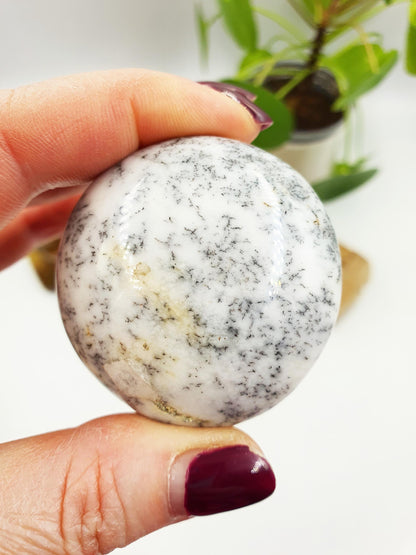 Dendritic Opal Palm / Dendritic Opal Palm Stone / Meditation Palm / Reiki Crystal Palm - 75g