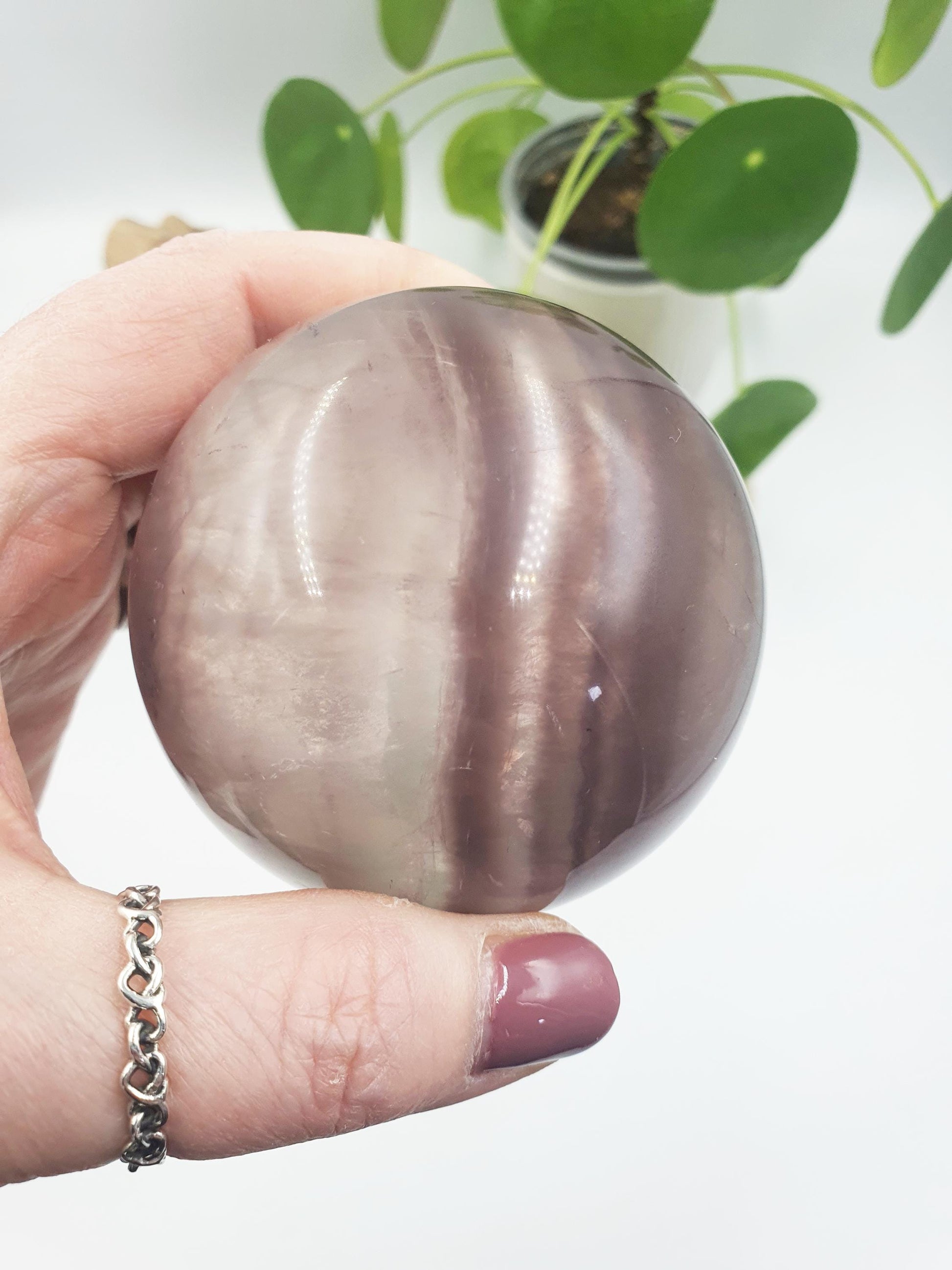 Unique Fluorite Sphere / Large Fluorite Sphere / Fluorite Crystal Ball / Fluorite Orb - 68mm