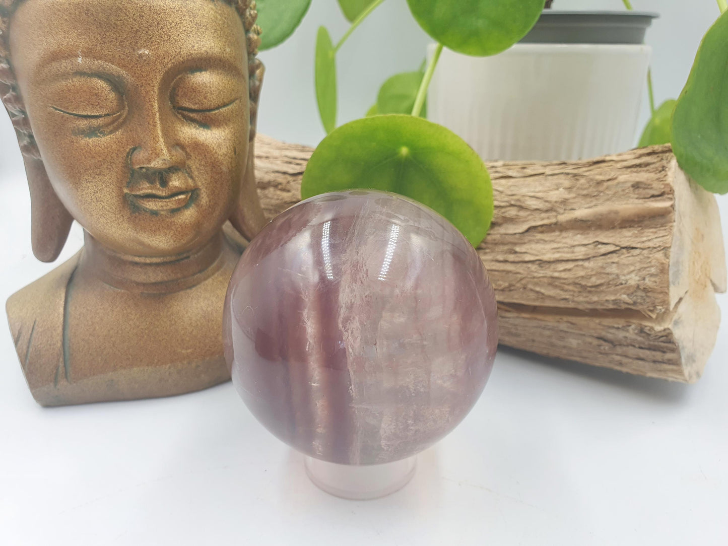 Unique Fluorite Sphere / Large Fluorite Sphere / Fluorite Crystal Ball / Fluorite Orb - 68mm