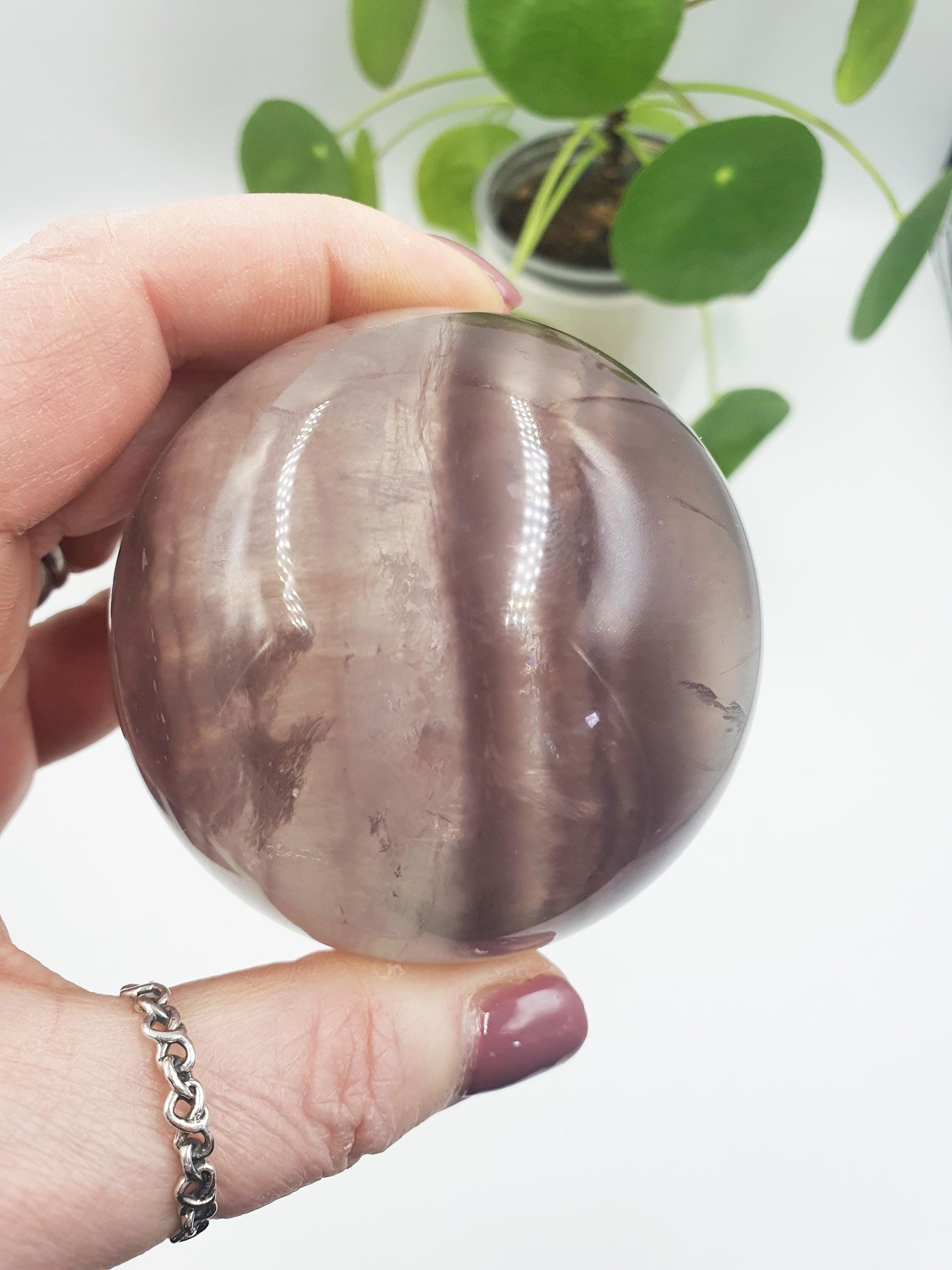 Unique Fluorite Sphere / Large Fluorite Sphere / Fluorite Crystal Ball / Fluorite Orb - 68mm