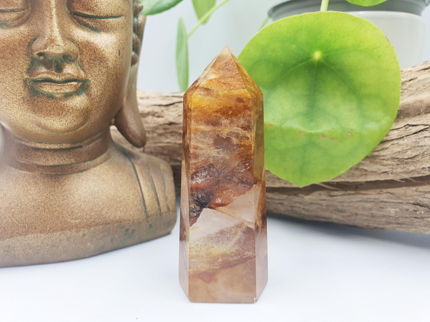 Golden Healer Tower / Golden Healer Crystal Point / Healer Quartz Obelisk / Healing Tower - 95g