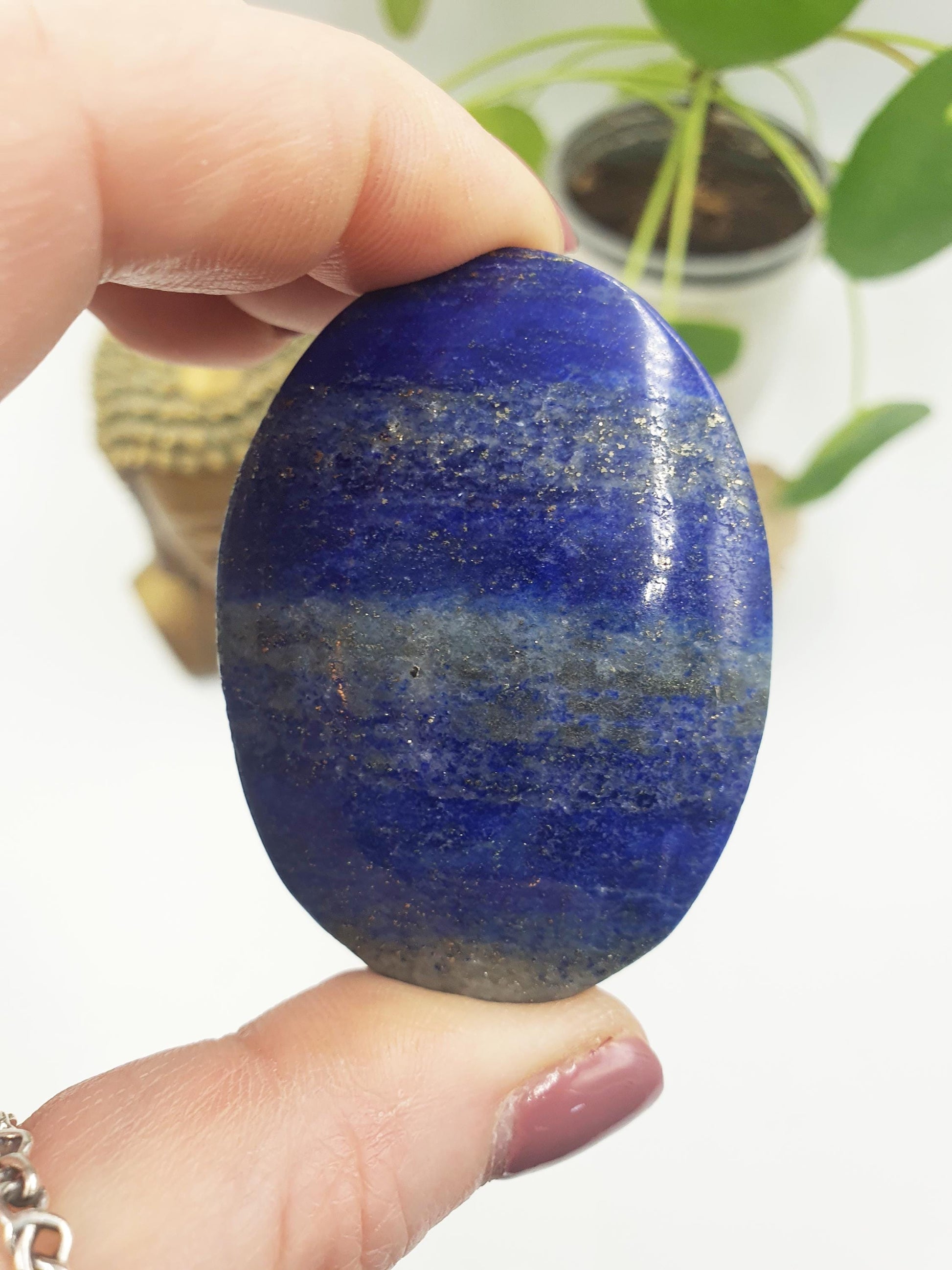 Beautiful Lapis Lazuli Palm / Lapis Lazuli Palmstone / Pocket Crystal / Meditation Palm / Lapis Reki Crystal Palm - 65g