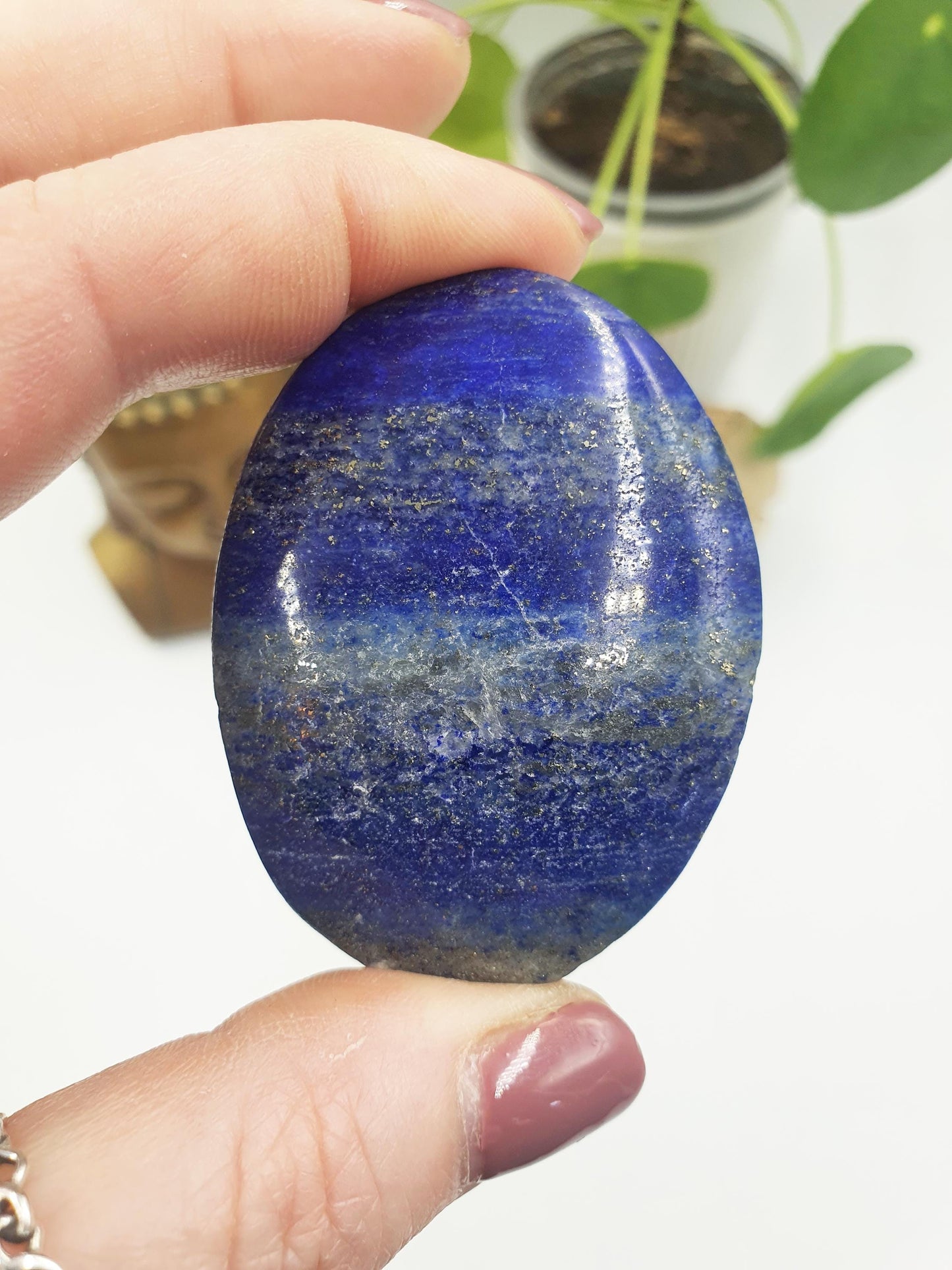 Beautiful Lapis Lazuli Palm / Lapis Lazuli Palmstone / Pocket Crystal / Meditation Palm / Lapis Reki Crystal Palm - 65g