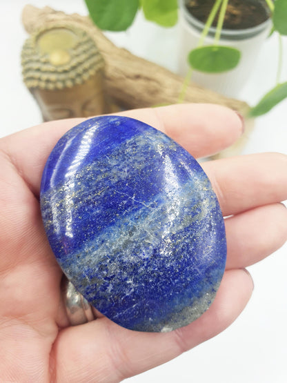 Beautiful Lapis Lazuli Palm / Lapis Lazuli Palmstone / Pocket Crystal / Meditation Palm / Lapis Reki Crystal Palm - 65g