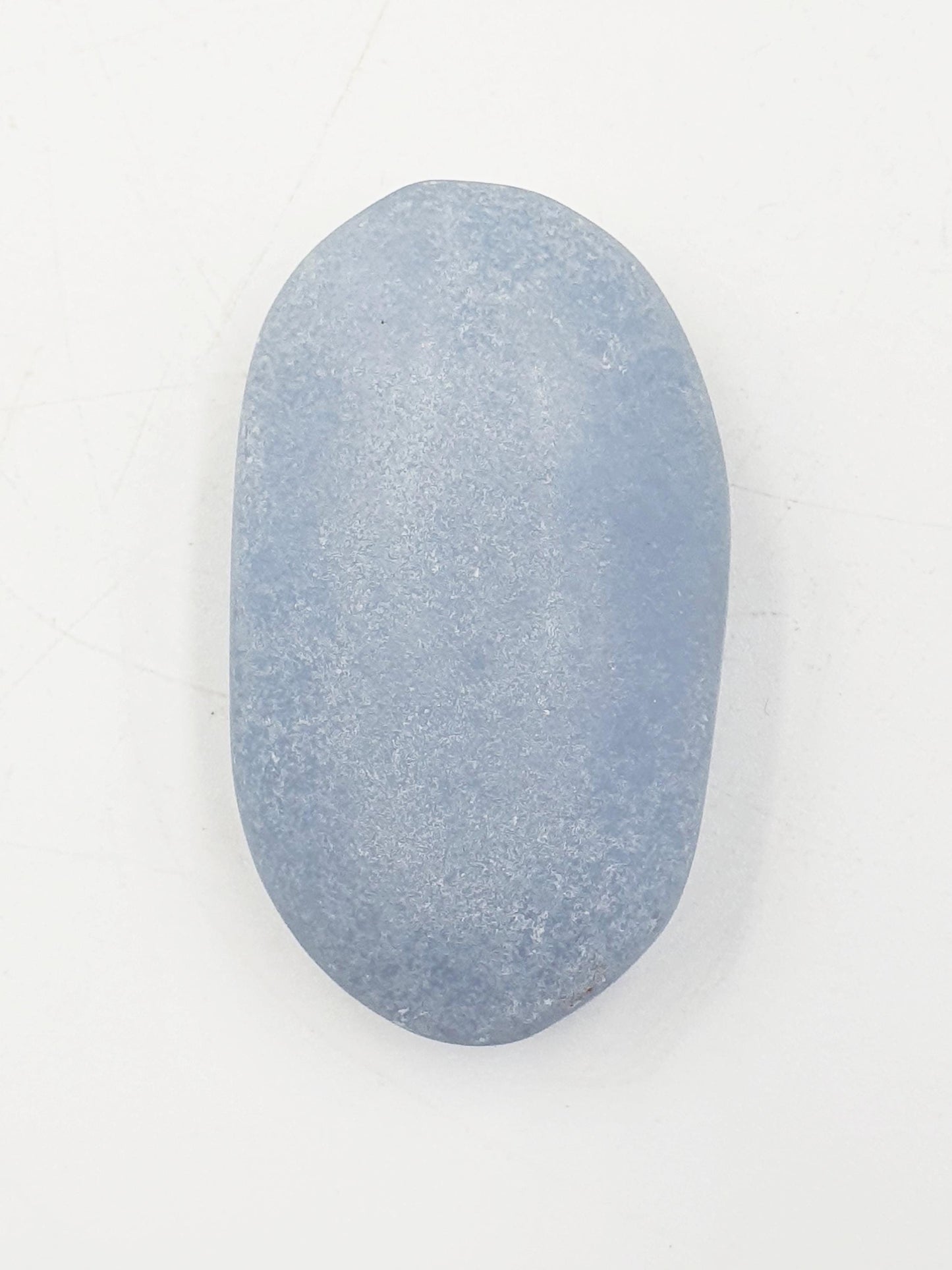 Pretty Angelite Palm / Angelite Palm Stone / Pocket Stone / Meditation Palm / Reiki Crystal Palm - 60g