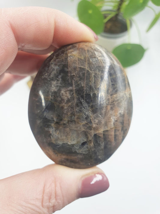 Moonstone Palm / Moonstone Palm Stone / Reiki Crystal Palm / Meditation Palm - 70g