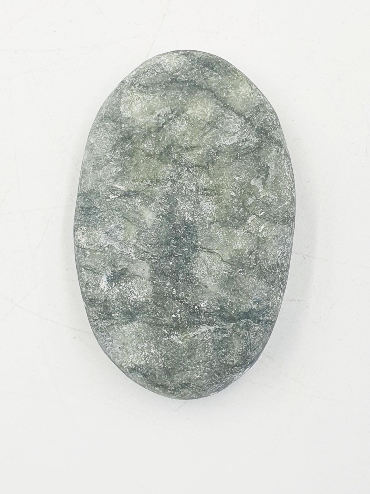 Green Jade Palm / Green Jade Palm Stone / Pocket Stone / Jade Meditation Palm - 60g