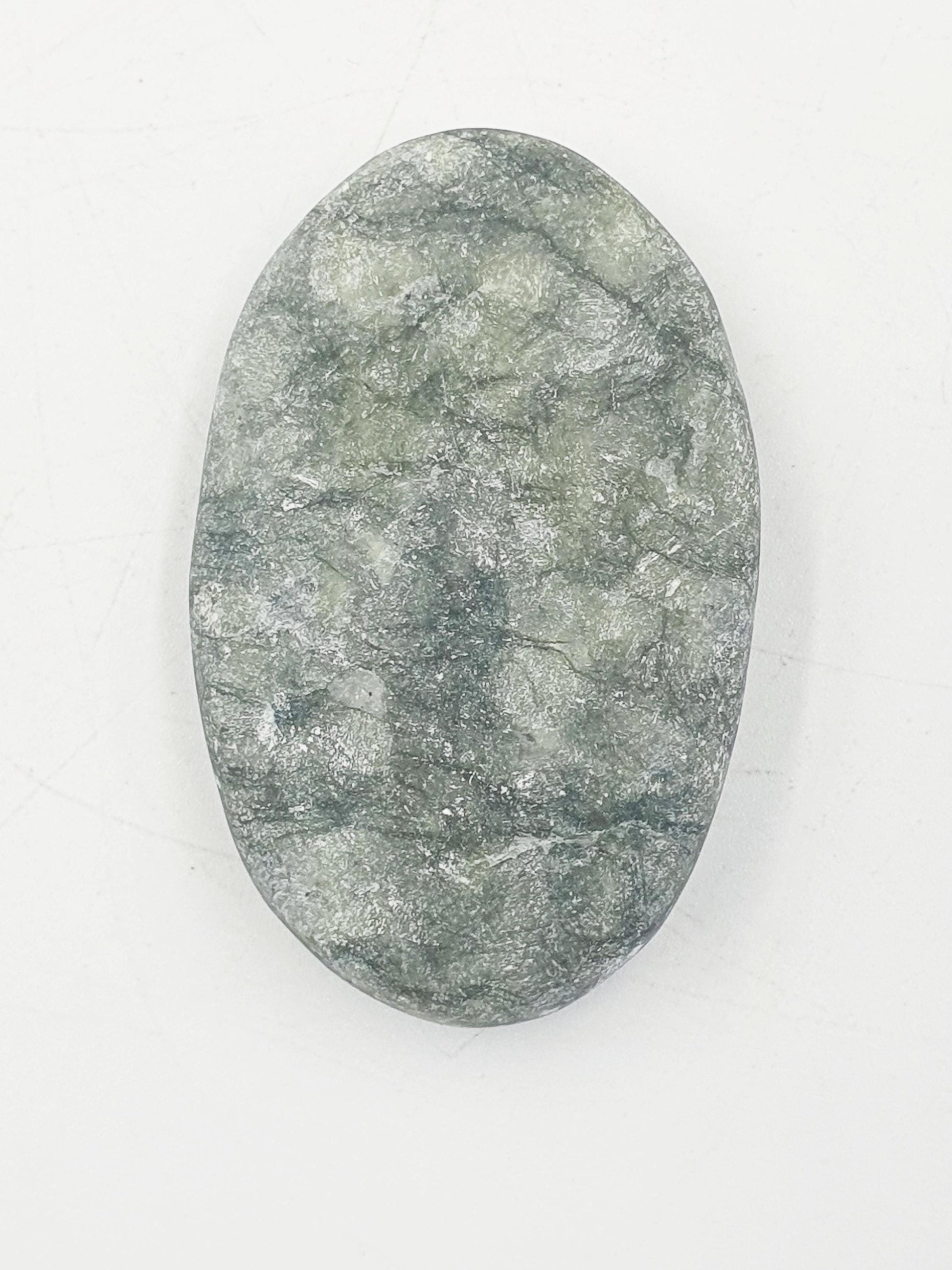 Green Jade Palm / Green Jade Palm Stone / Pocket Stone / Jade Meditation Palm - 60g