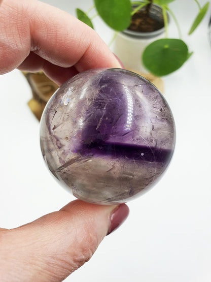 A Grade Phantom Amethyst Sphere with rainbow/ High Grade Amethyst Crystal Ball / Crystal Collectors Sphere - 51mm