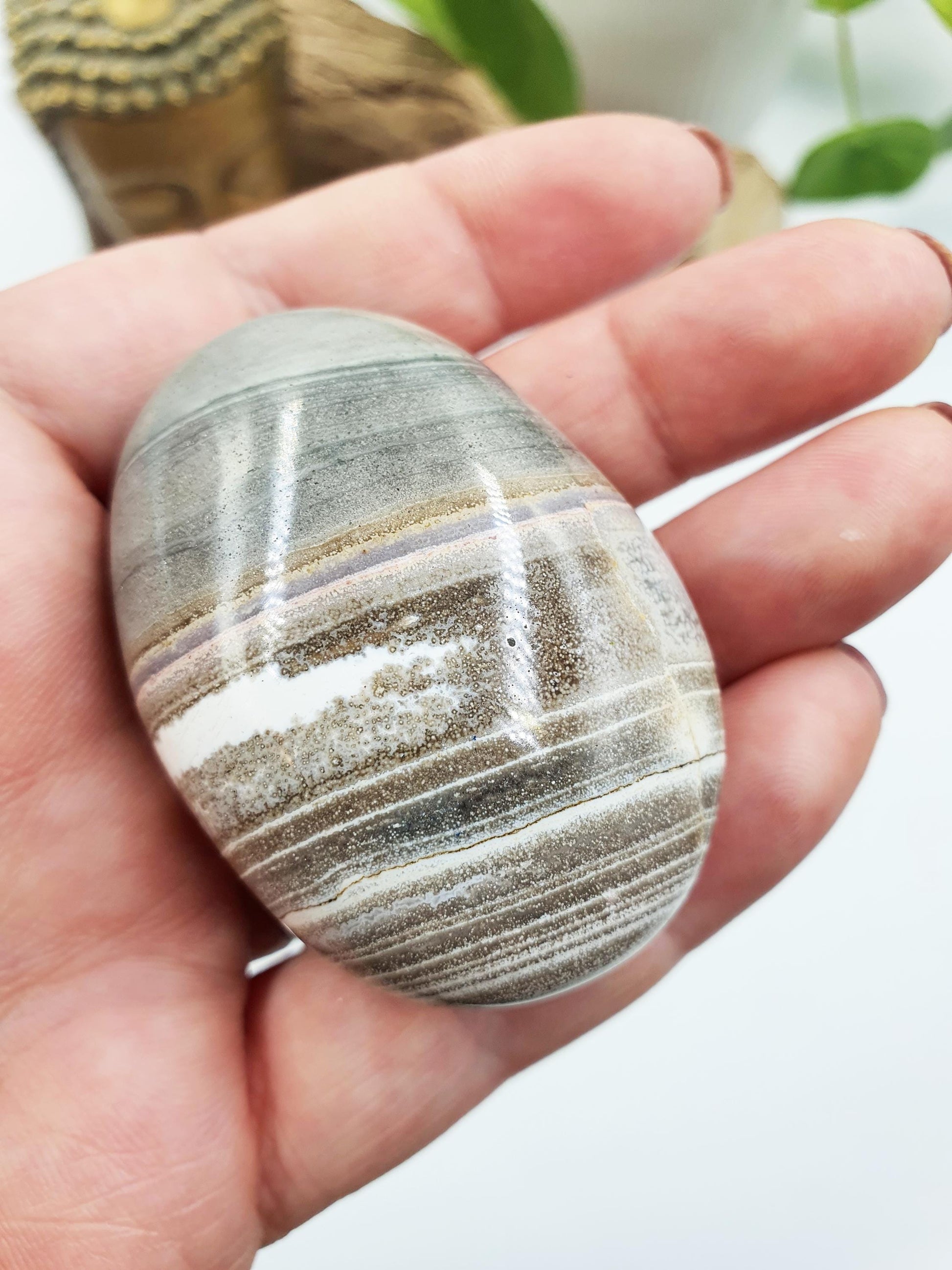 Unique Ocean Jasper Palm / Ocean Jasper Palm stone / OJ Palm / Pocket Crystal / Meditation Palm / Reiki Crystal Palm - 75g