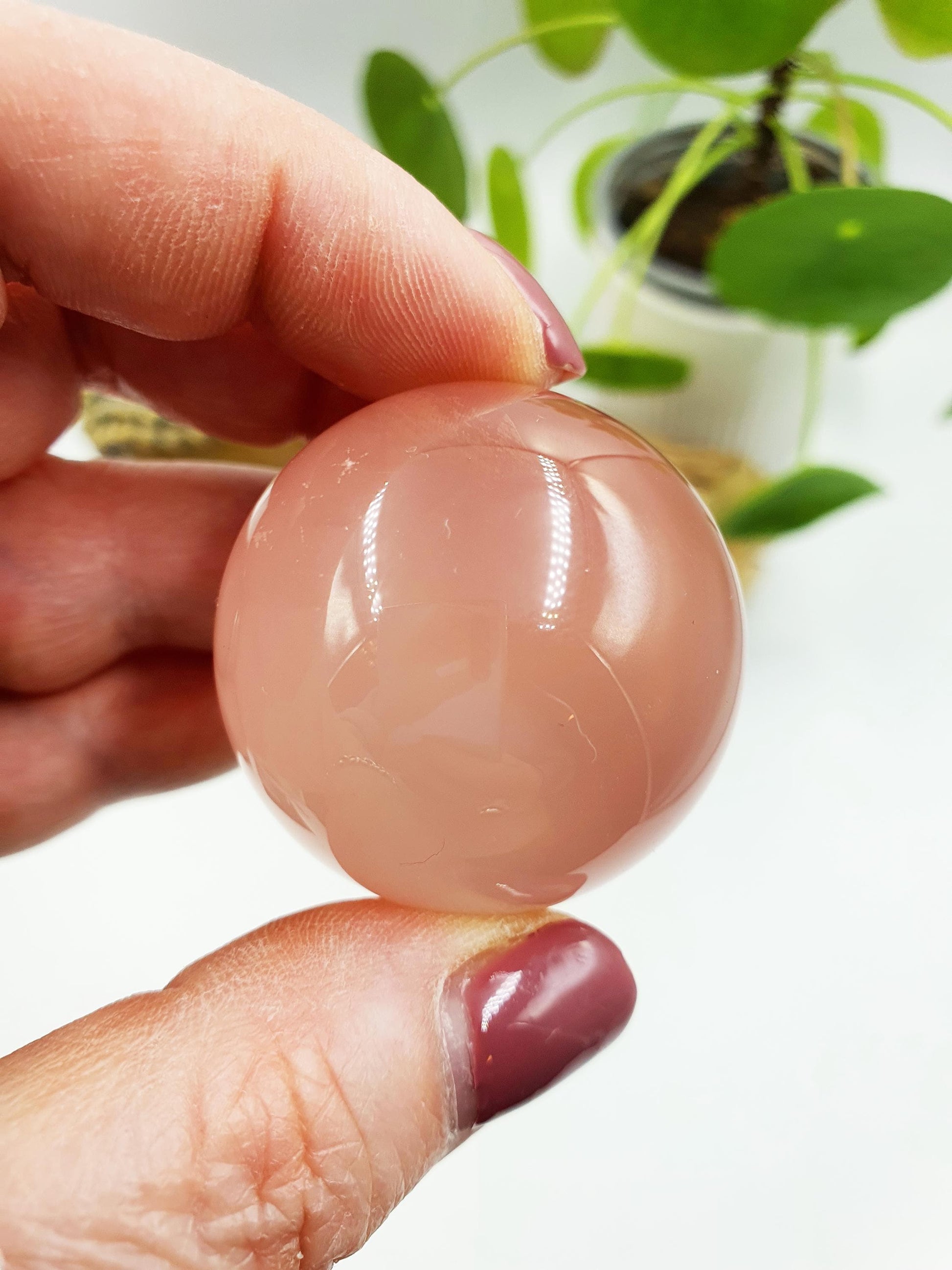 Rare Rose Quartz with Garden and strong Starlight and rainbow / Garden Rose Quartz Sphere / Collectors Crystal Sphere - 38.7mm