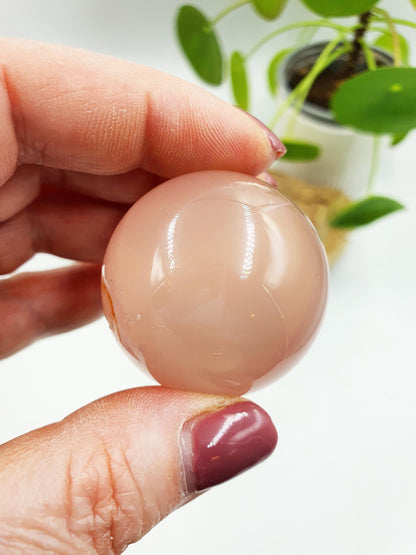 Rare Rose Quartz with Garden and strong Starlight and rainbow / Garden Rose Quartz Sphere / Collectors Crystal Sphere - 38.7mm