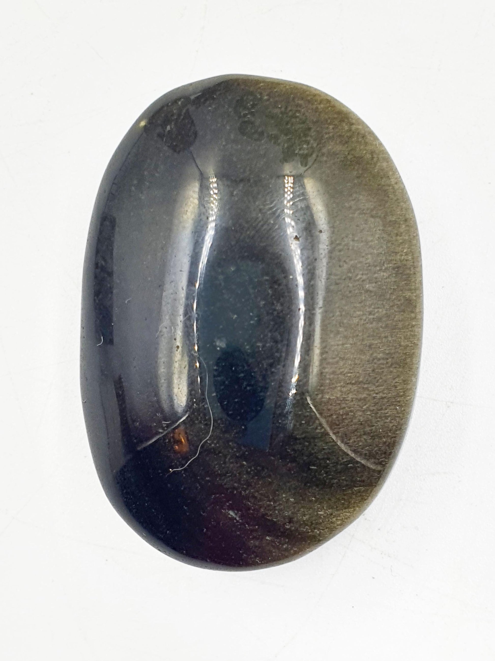 Gold Sheen Obsidian Palm / Golden Sheen Obsidian Palm Stone / Gold Obsidian Palm / Pocket Crystal / Meditation Palm - 60g