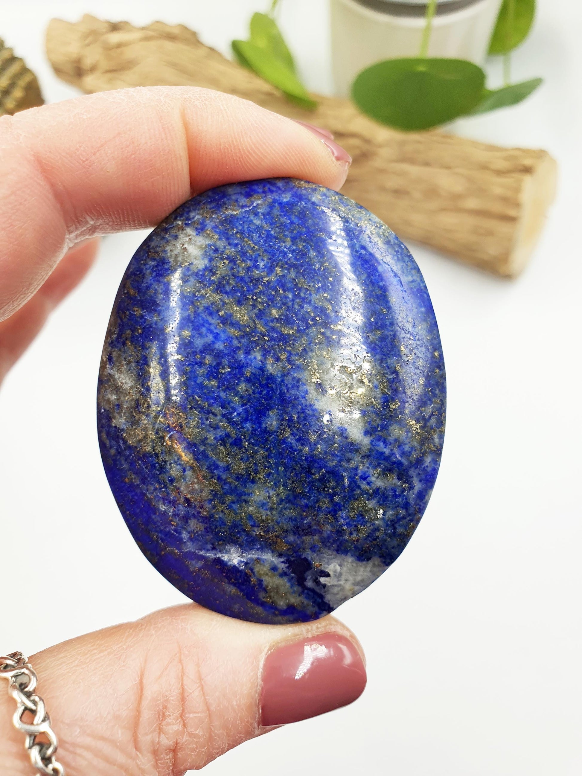 Large Beautiful Lapis Lazuli Palm / Lapis Lazuli Palmstone / Pocket Crystal / Meditation Palm / Reiki Crystal Palm - 110g