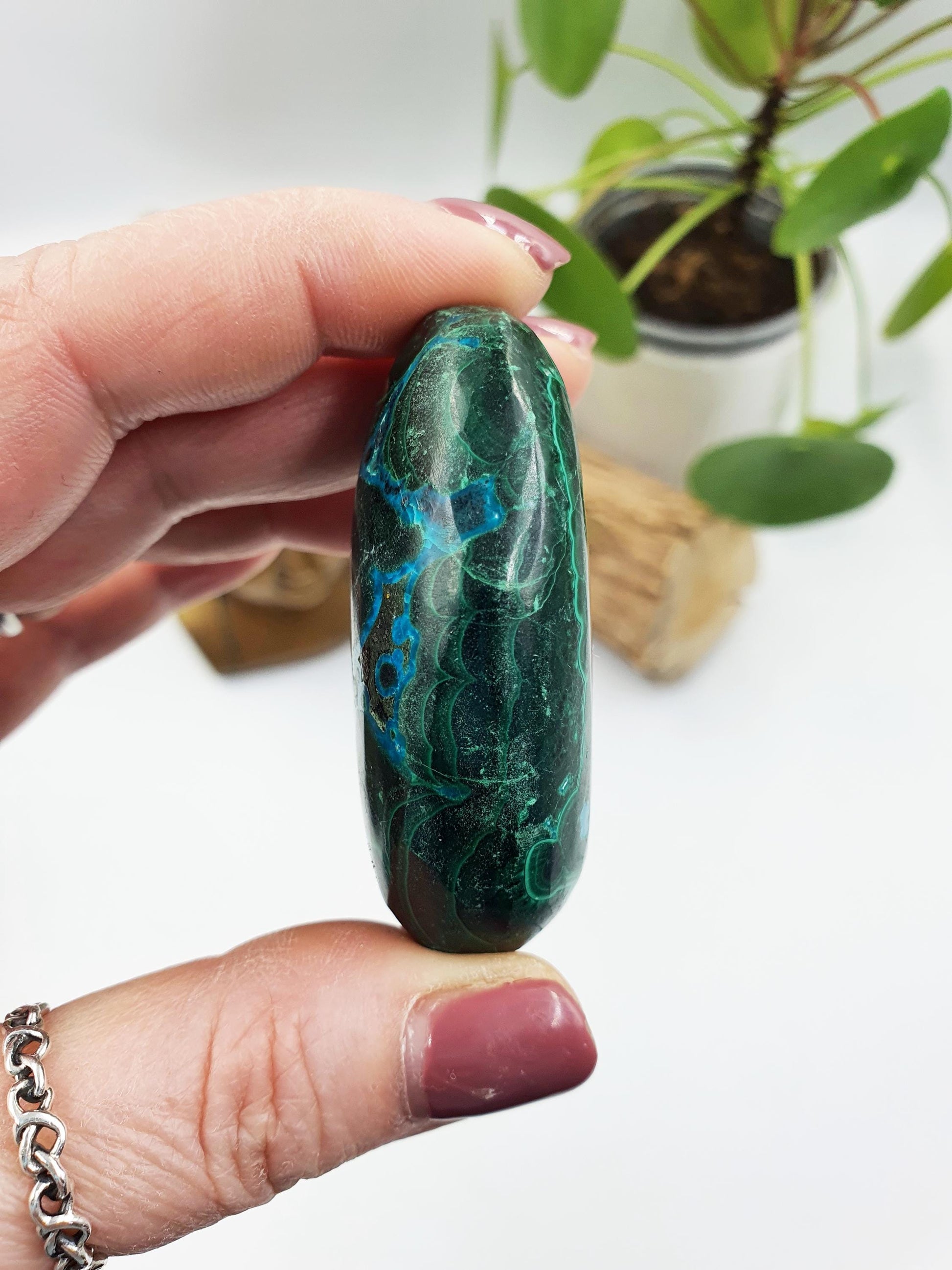 Beautiful Chrysocolla Palm / Chrysocolla Palm Stone / Rare Crystal Palm / Meditation Palm / Reiki Crystal Palm - 110g