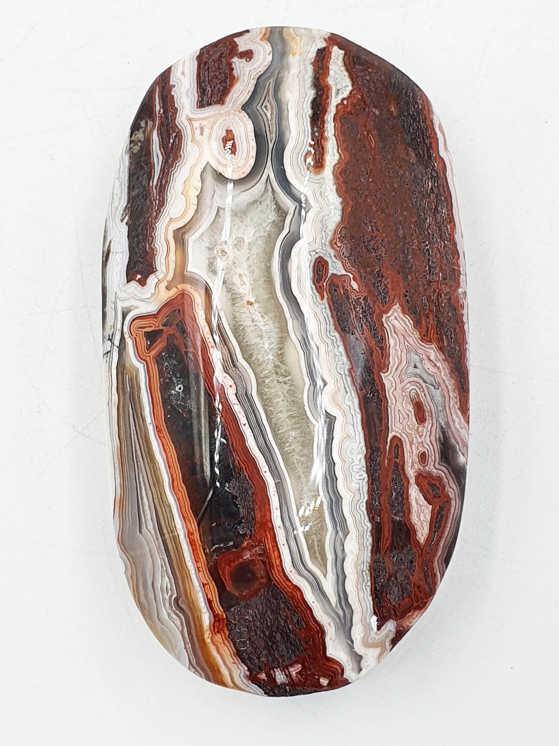 Large Beautiful Mexican Agate Palm / Crazy Lace Agate Palm Stone / Agate Palm / Meditation Palm - 140g