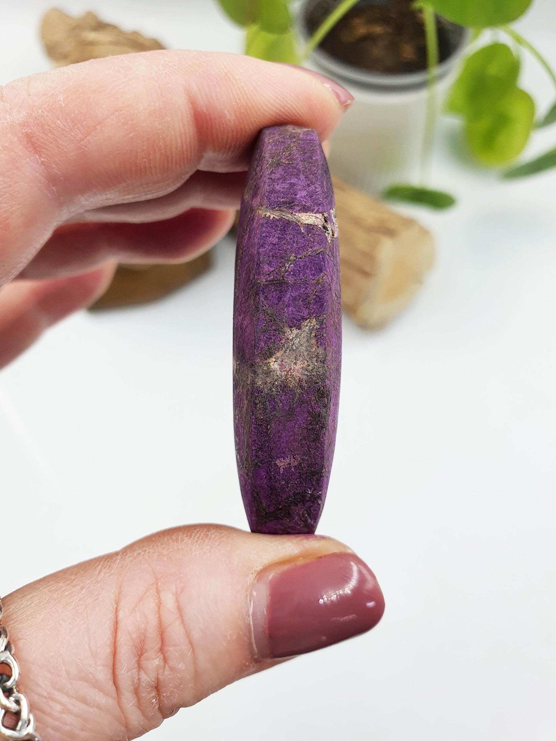 Beautiful Purpurite Palm / Purpurite Palm Stone / Purpurite Pocket Stone / Rare Palm Stone / Meditation Palm - 55g