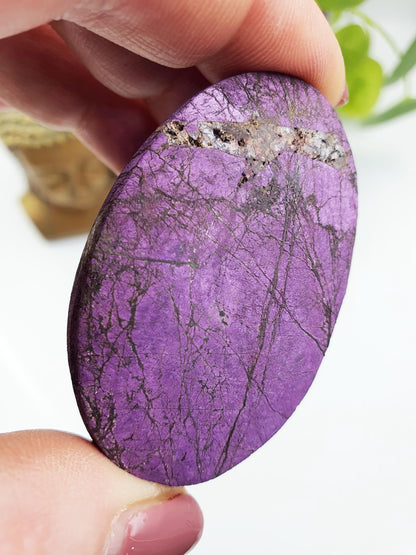 Beautiful Purpurite Palm / Purpurite Palm Stone / Purpurite Pocket Stone / Rare Palm Stone / Meditation Palm - 55g