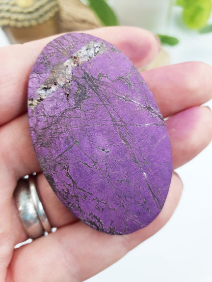 Beautiful Purpurite Palm / Purpurite Palm Stone / Purpurite Pocket Stone / Rare Palm Stone / Meditation Palm - 55g