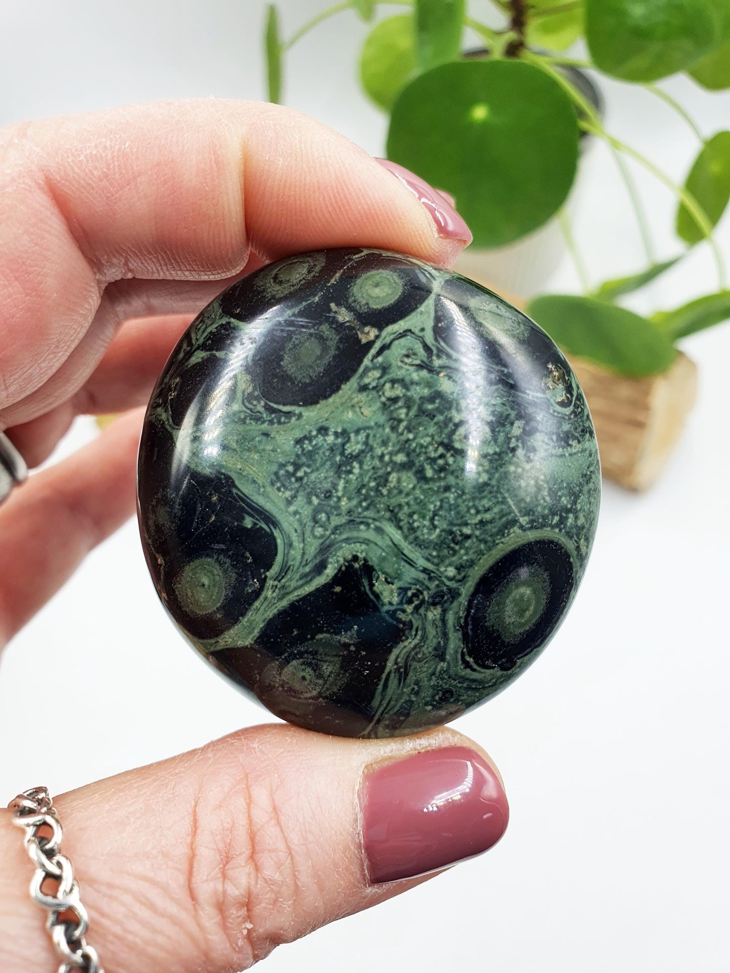 Kambaba Jasper Palm / Kambaba Palmstone / Meditation Palm / Reiki Crystal Palm - 90g