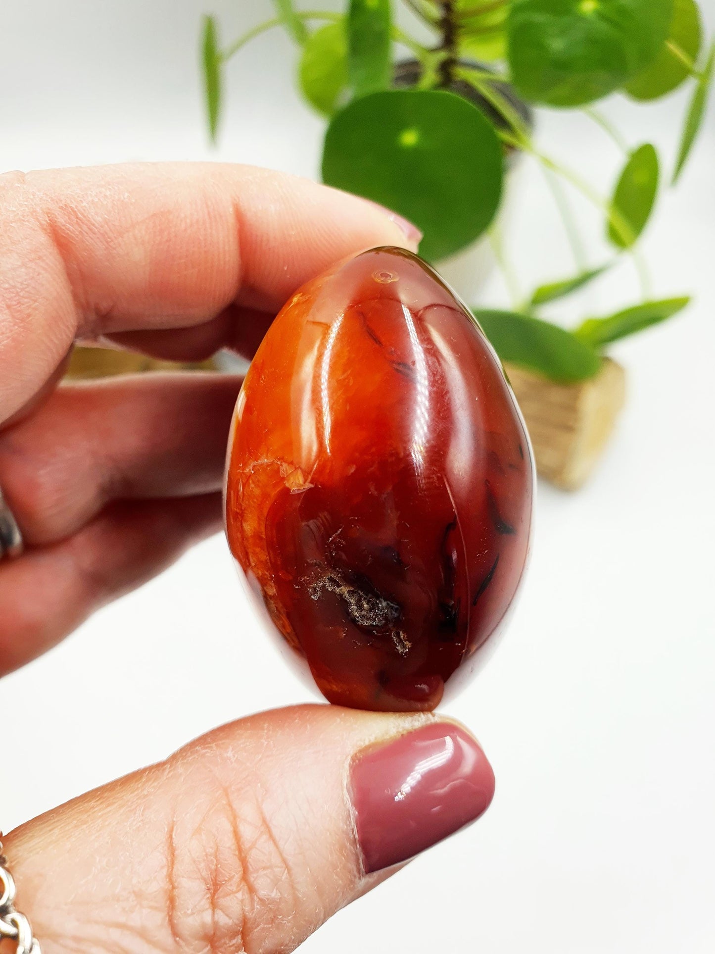 Beautiful Carnelian Palm / Carnelian Palm Stone / Carnelian Pocket Stone /Meditation Palm / Reiki Crystal Palm - 115g