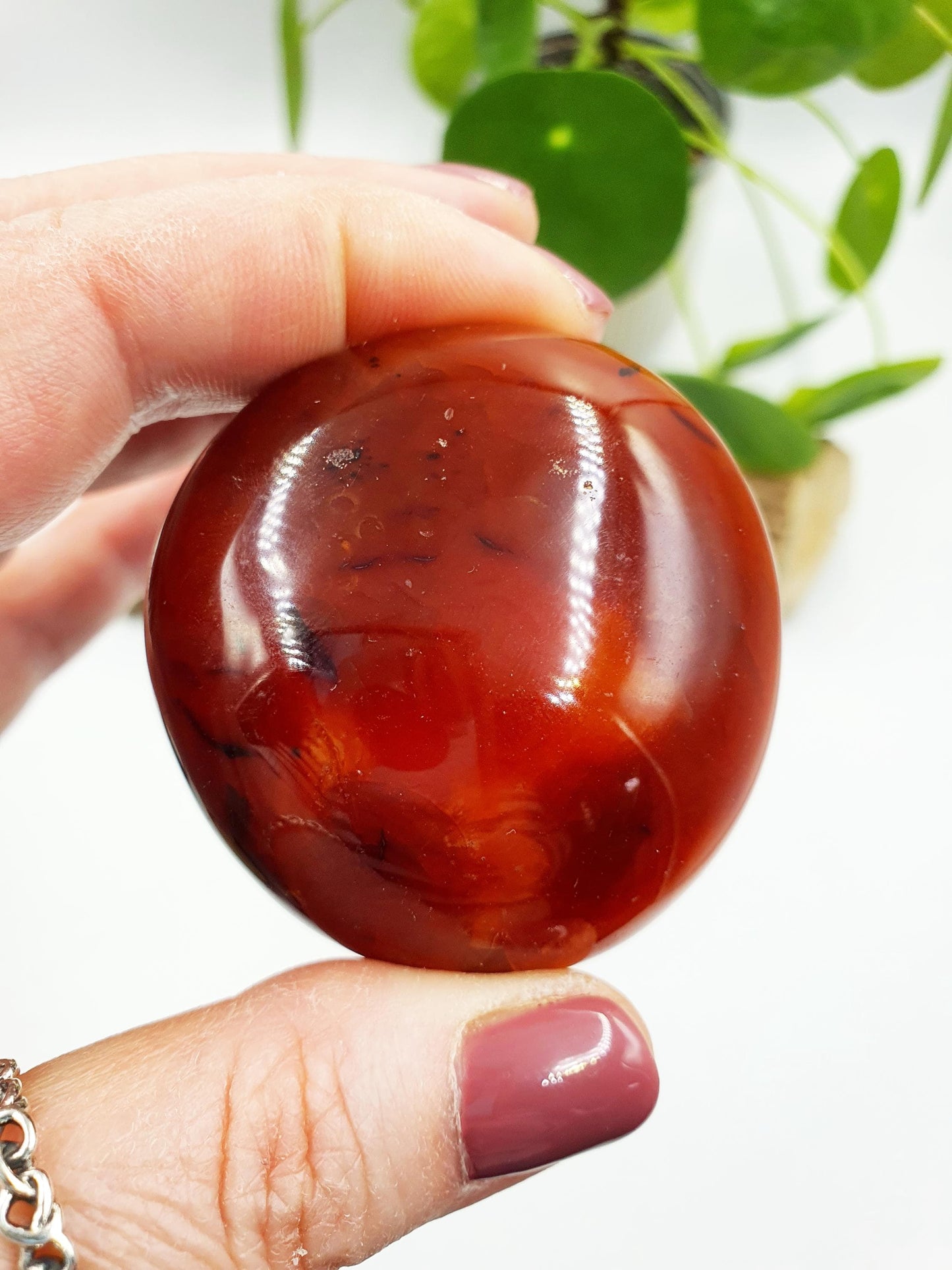 Beautiful Carnelian Palm / Carnelian Palm Stone / Carnelian Pocket Stone /Meditation Palm / Reiki Crystal Palm - 115g