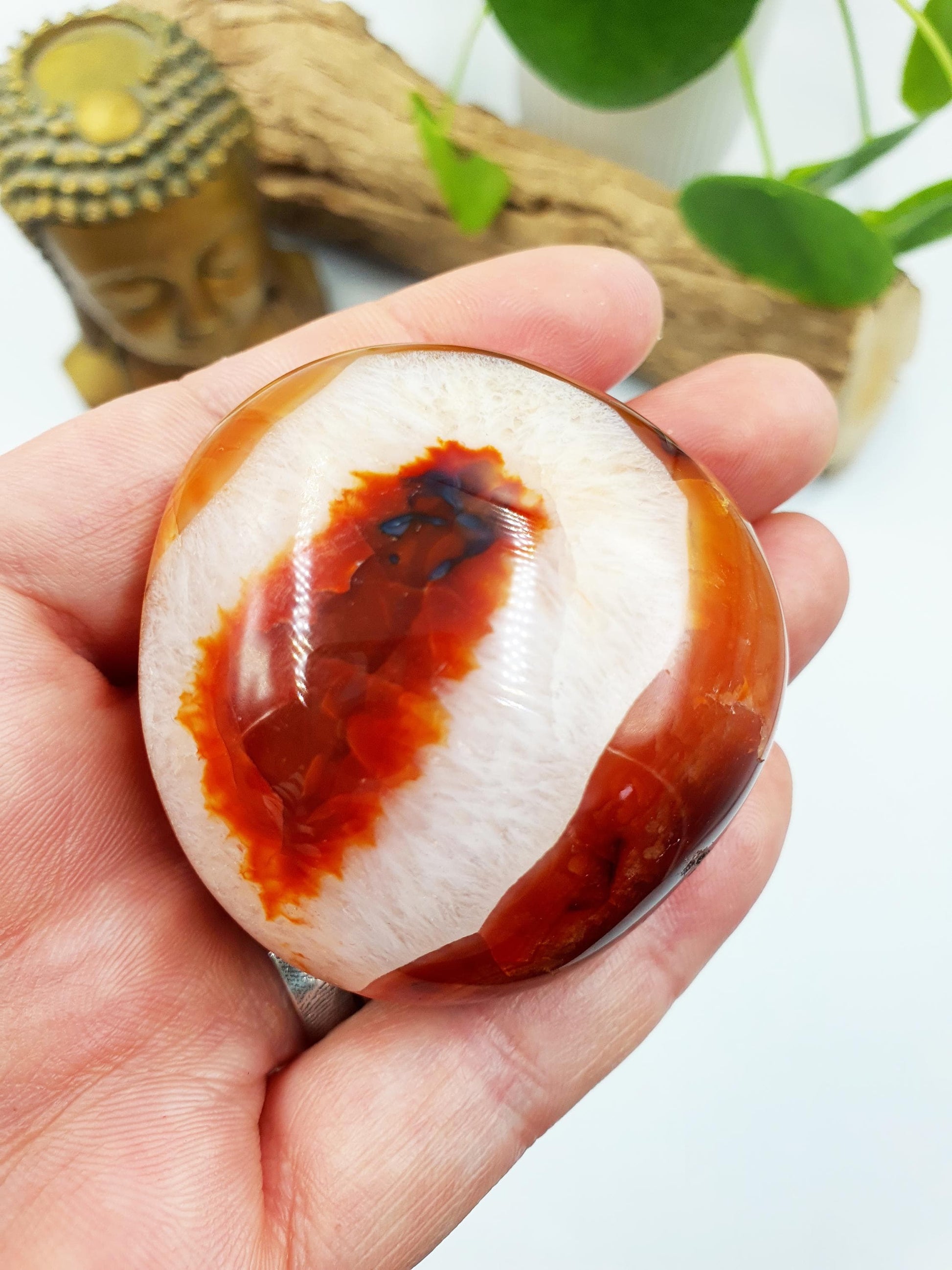 Beautiful Carnelian Palm / Carnelian Palm Stone / Carnelian Pocket Stone /Meditation Palm / Reiki Crystal Palm - 115g