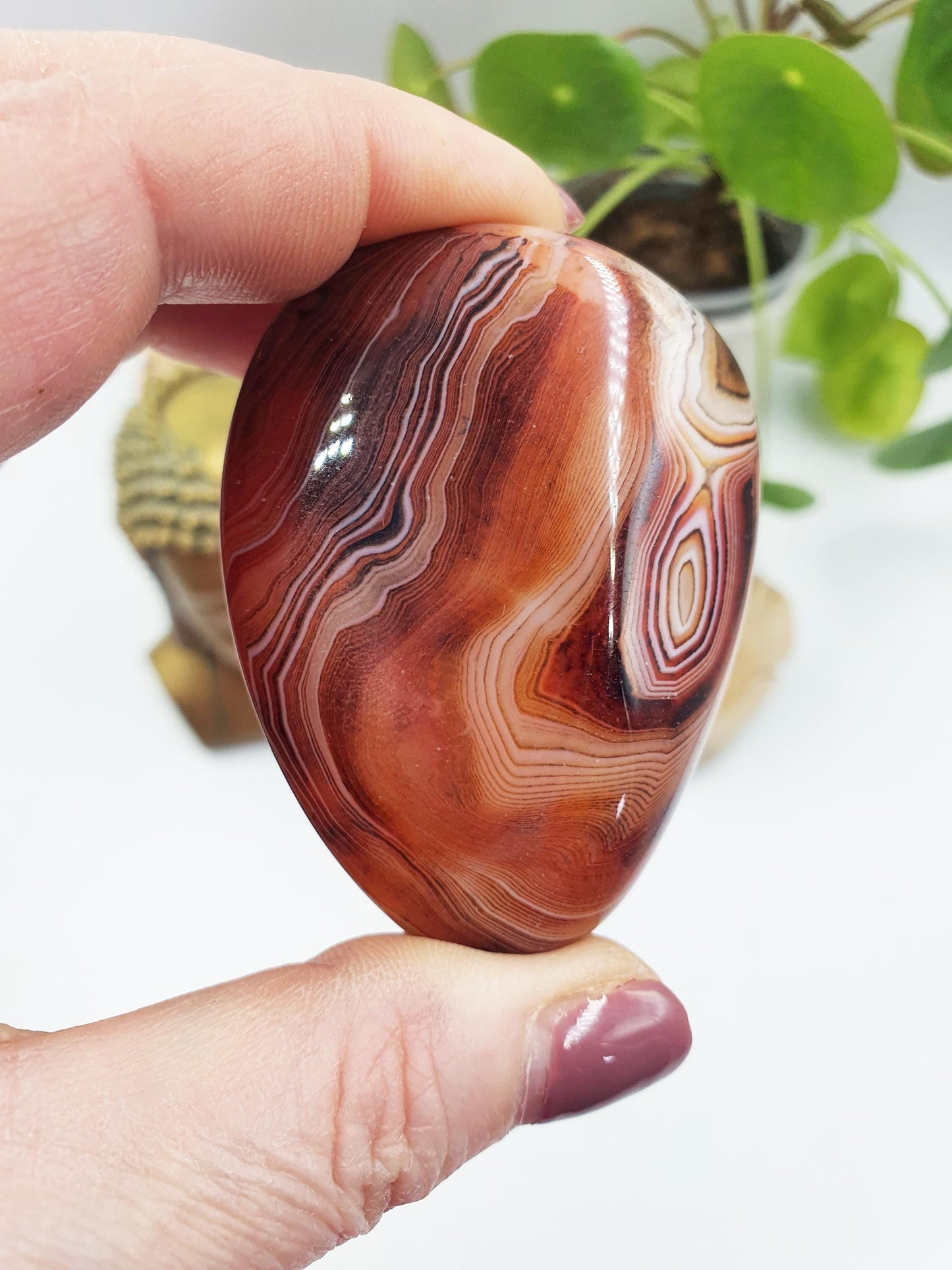 Beautiful Sardonyx Palm / Sardonyx Palm Stone / Healing Palm / Meditation Palm - 75g