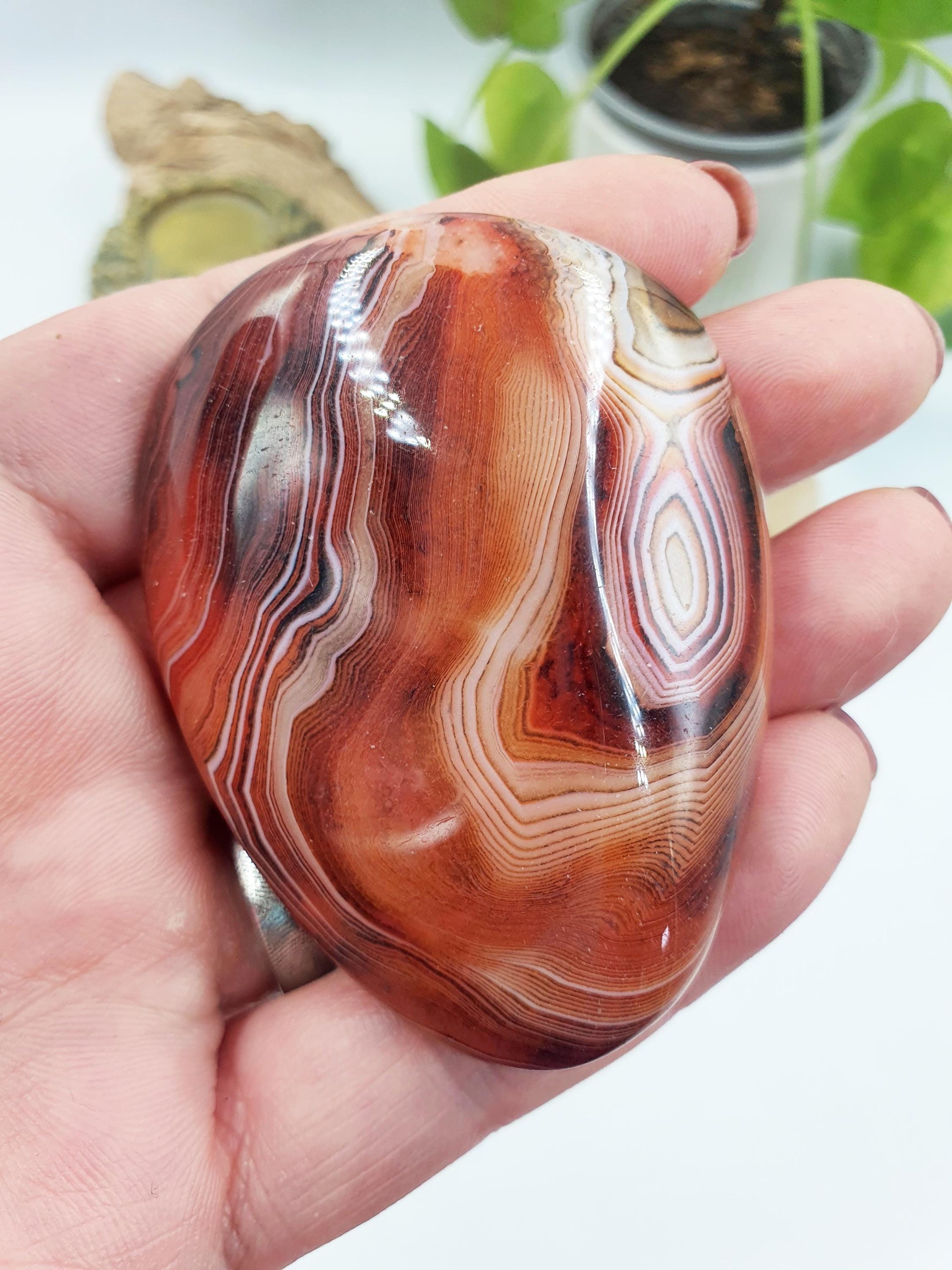 Beautiful Sardonyx Palm / Sardonyx Palm Stone / Healing Palm / Meditation Palm - 75g