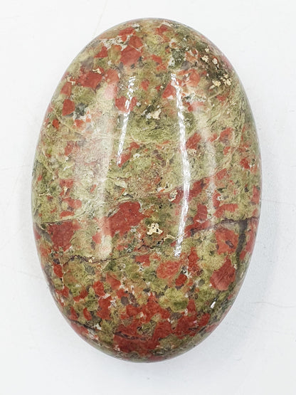 Pretty Unakite Palm / Unakite Palm Stone / Pocket Stone / Meditation Palm / Reiki Crystal Palm - 80g