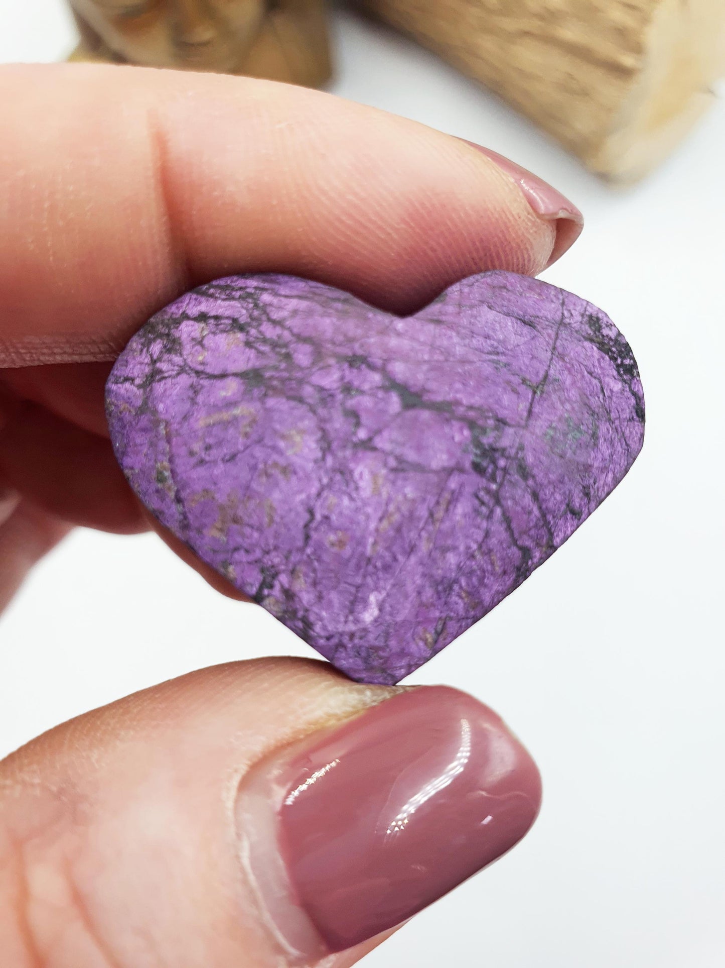 Cute Little Purpurite Heart / Purpurite Crystal Puff Heart / Purpurite Crystal Carving - 20g