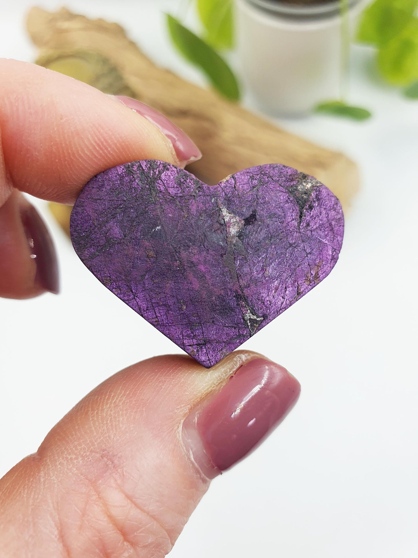 Cute Little Purpurite Heart / Purpurite Crystal Puff Heart / Purpurite Crystal Carving - 20g