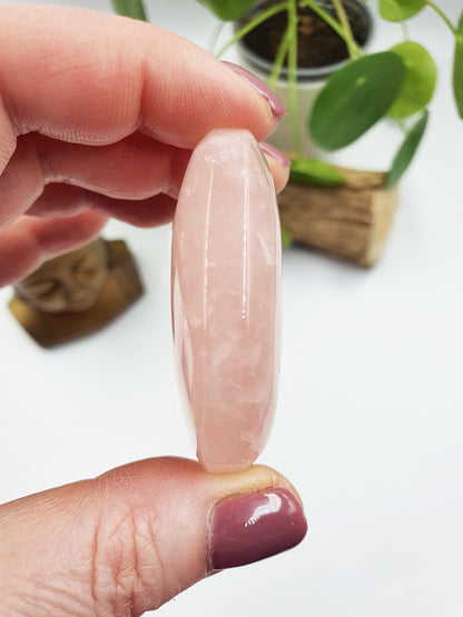 Beautiful Rose Quartz Palm with rainbow flashes / Rose Quartz Palm Stone / Meditation Crystal / Reiki Crystal Palm - 60g