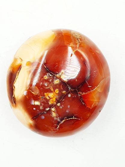 Beautiful Unique Carnelian Palm / Carnelian Palm Stone / Carnelian Pocket Stone / Meditation Palm / Reiki Crystal Palm - 95g