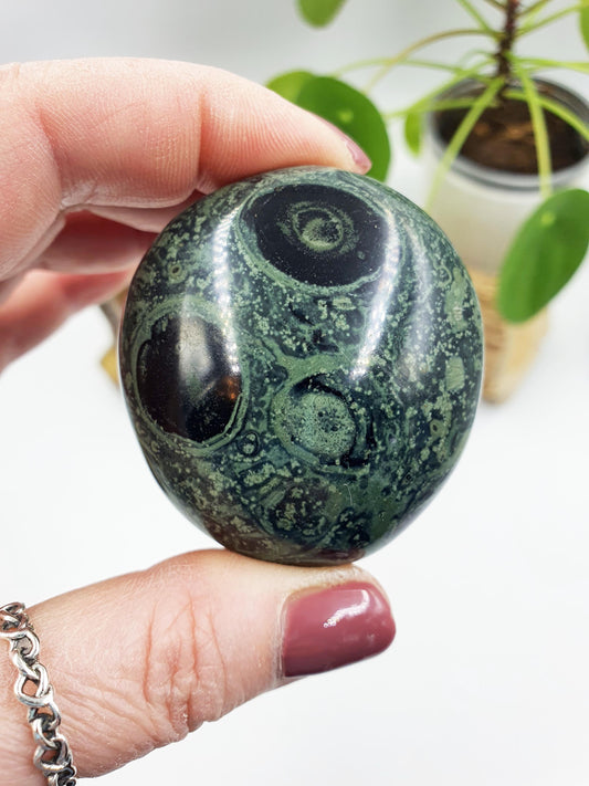 Beautiful Kambaba Jasper Palm / Kambaba Palmstone / Meditation Palm / Reiki Crystal Palm - 100g