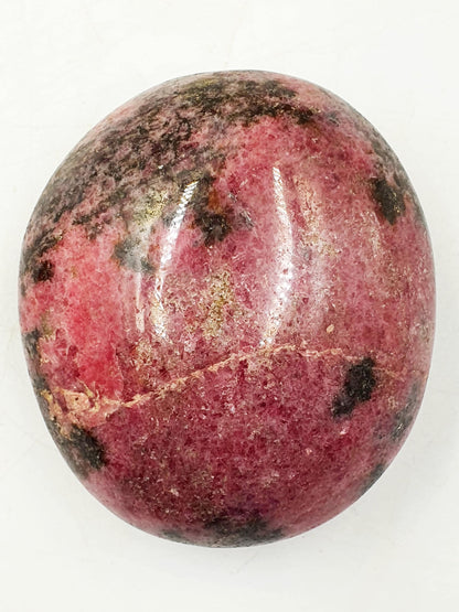 Large Beautiful Rhodonite Palm Stone / Rhodonite Palm / Pocket Crystal / Meditation Palm / Reiki Crystal Palm - 190g