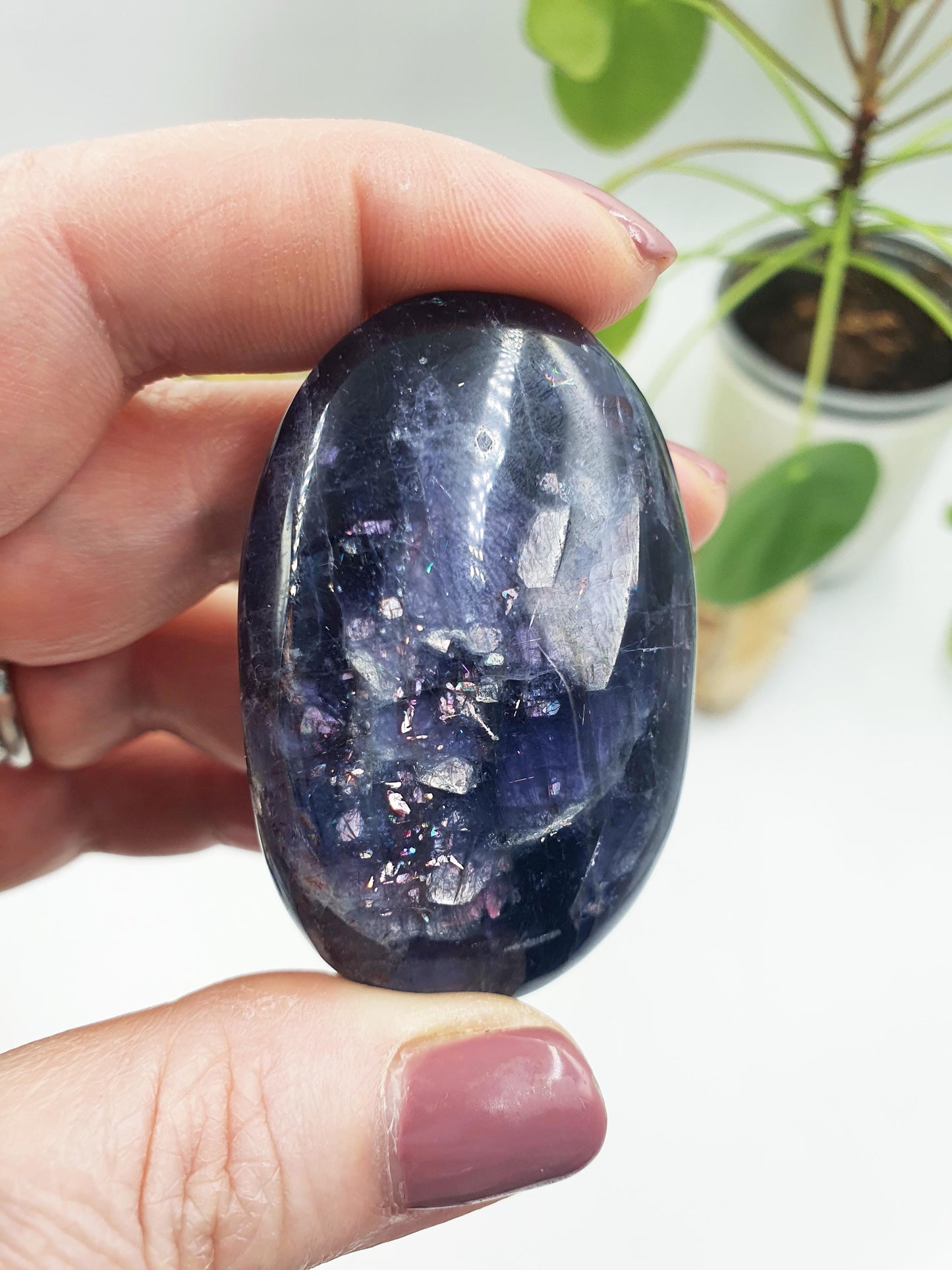 Stunning Flashy Sparkly Iolite Palm / Iolite Palm Stone / Rare Crystal Palm / Meditation Palm / Collectors Palm - 55g